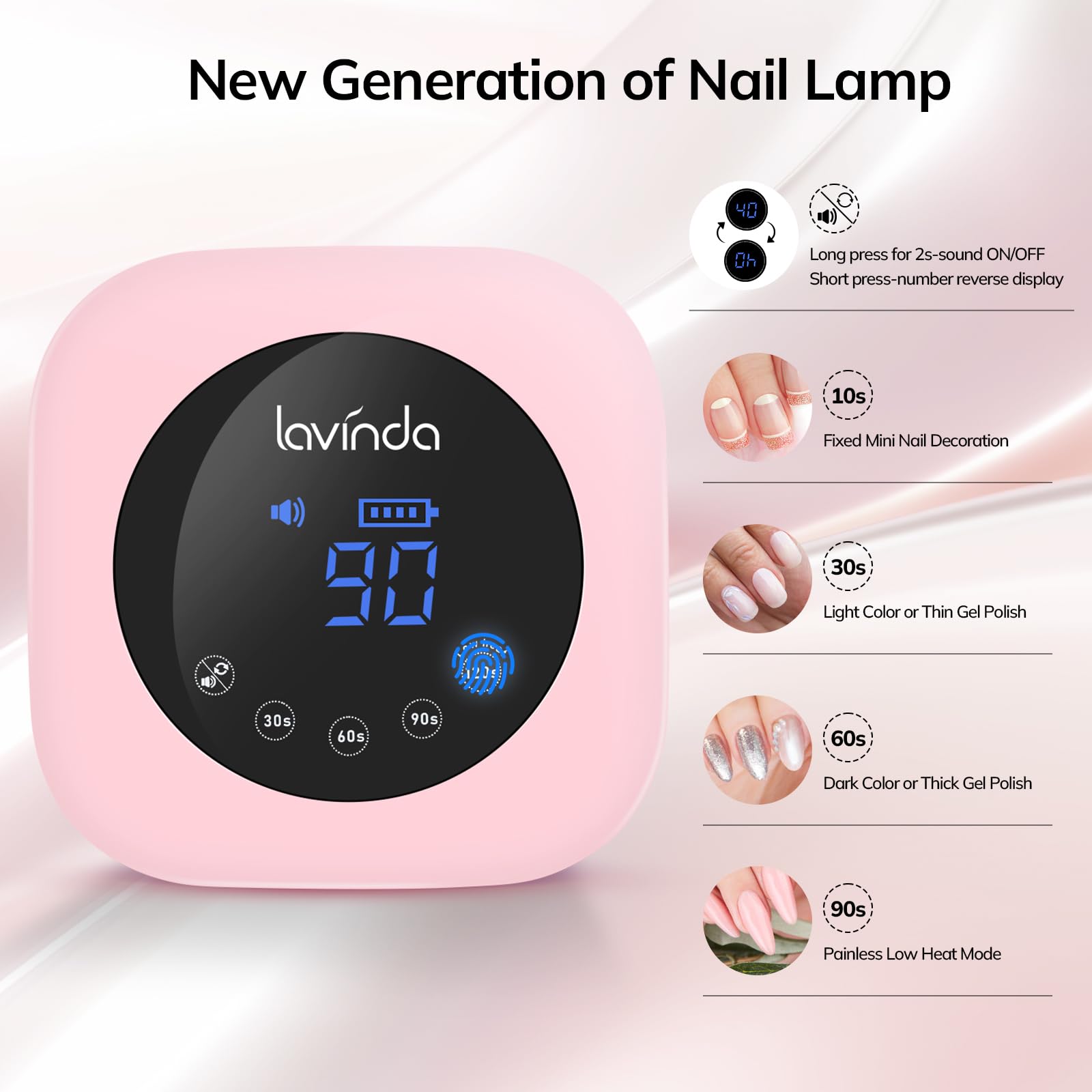 Lavinda lámpara UV con 36 diodos para curado rápido y uniforme.