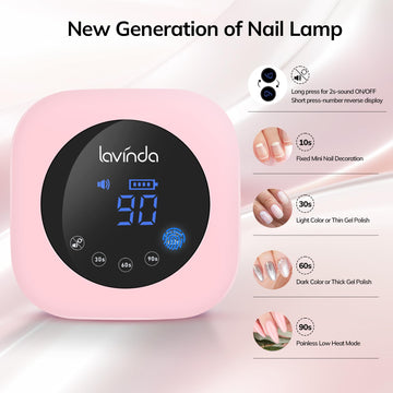 Lavinda lámpara UV con 36 diodos para curado rápido y uniforme.