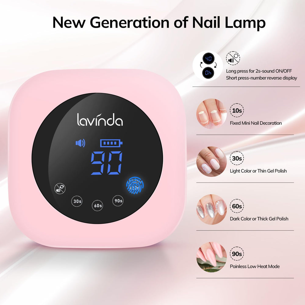 Lavinda lámpara UV con 36 diodos para curado rápido y uniforme.