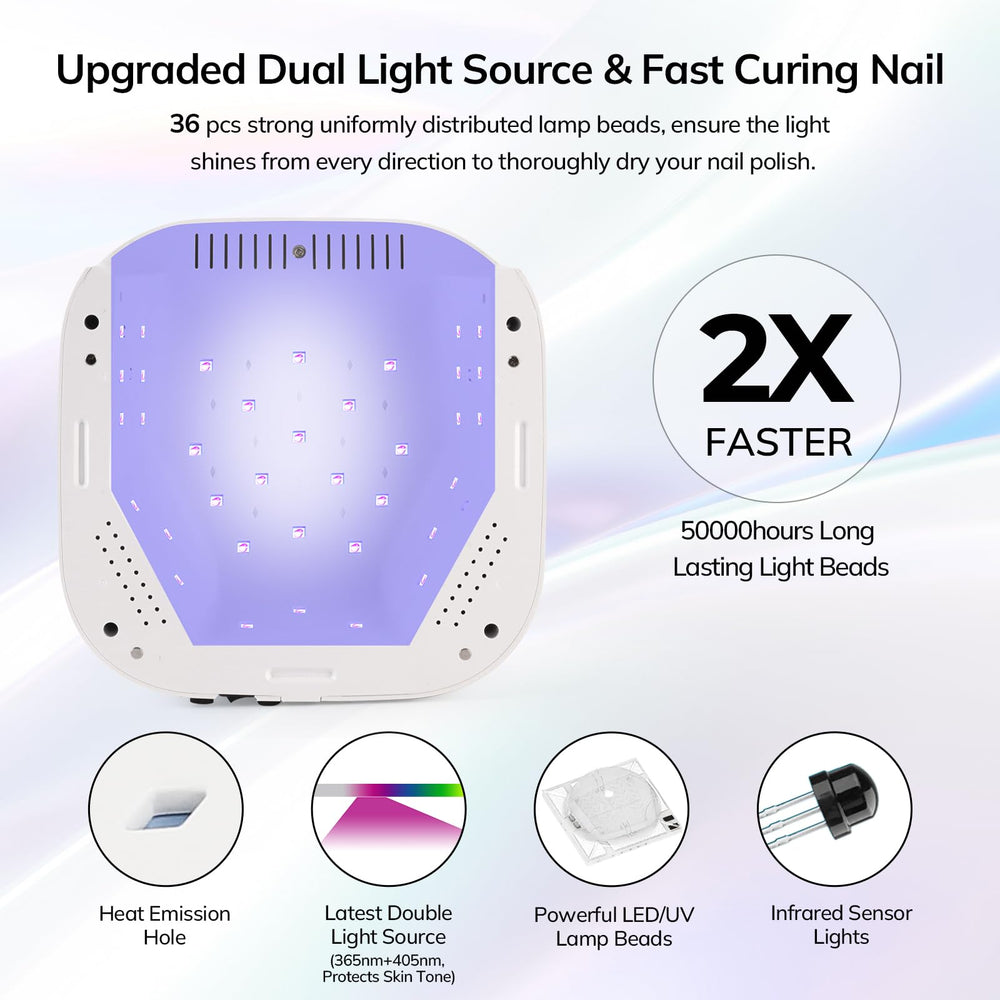 Lavinda lampara UV-LED con base desmontable para limpieza y ajuste cómodo