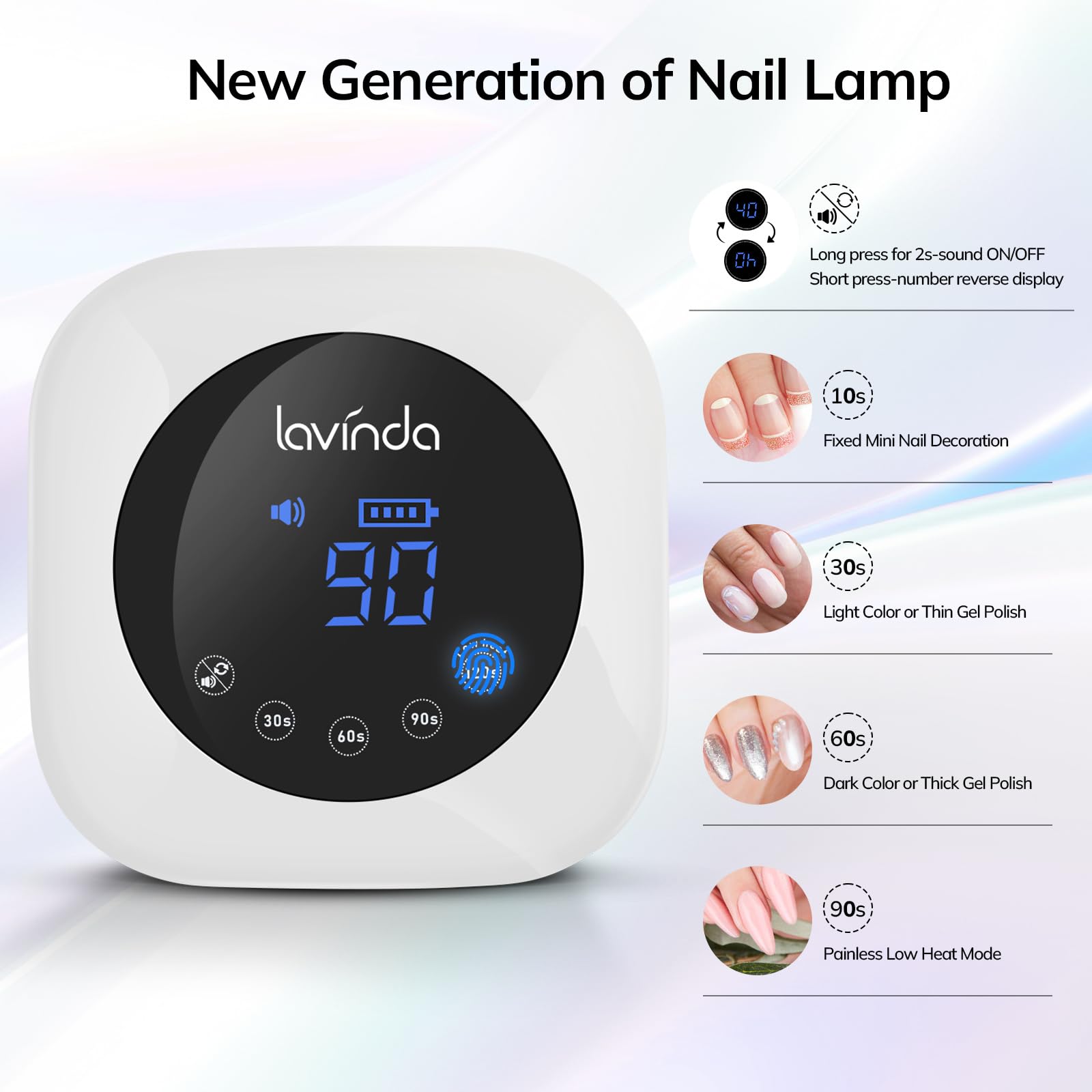 Lavinda lampara UV-LED con focos duales para curado uniforme desde todas las direcciones