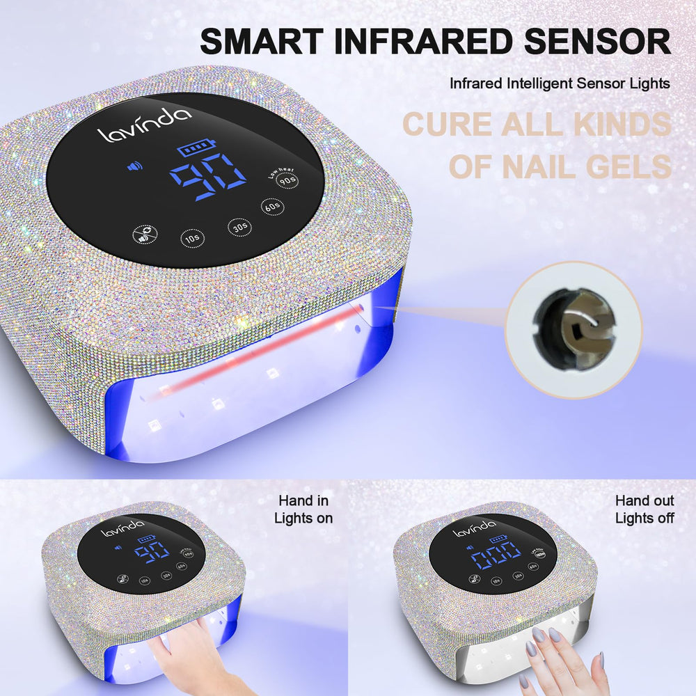 Lavinda UV LED temporizadores 4 ajustes para sesiones rápidas