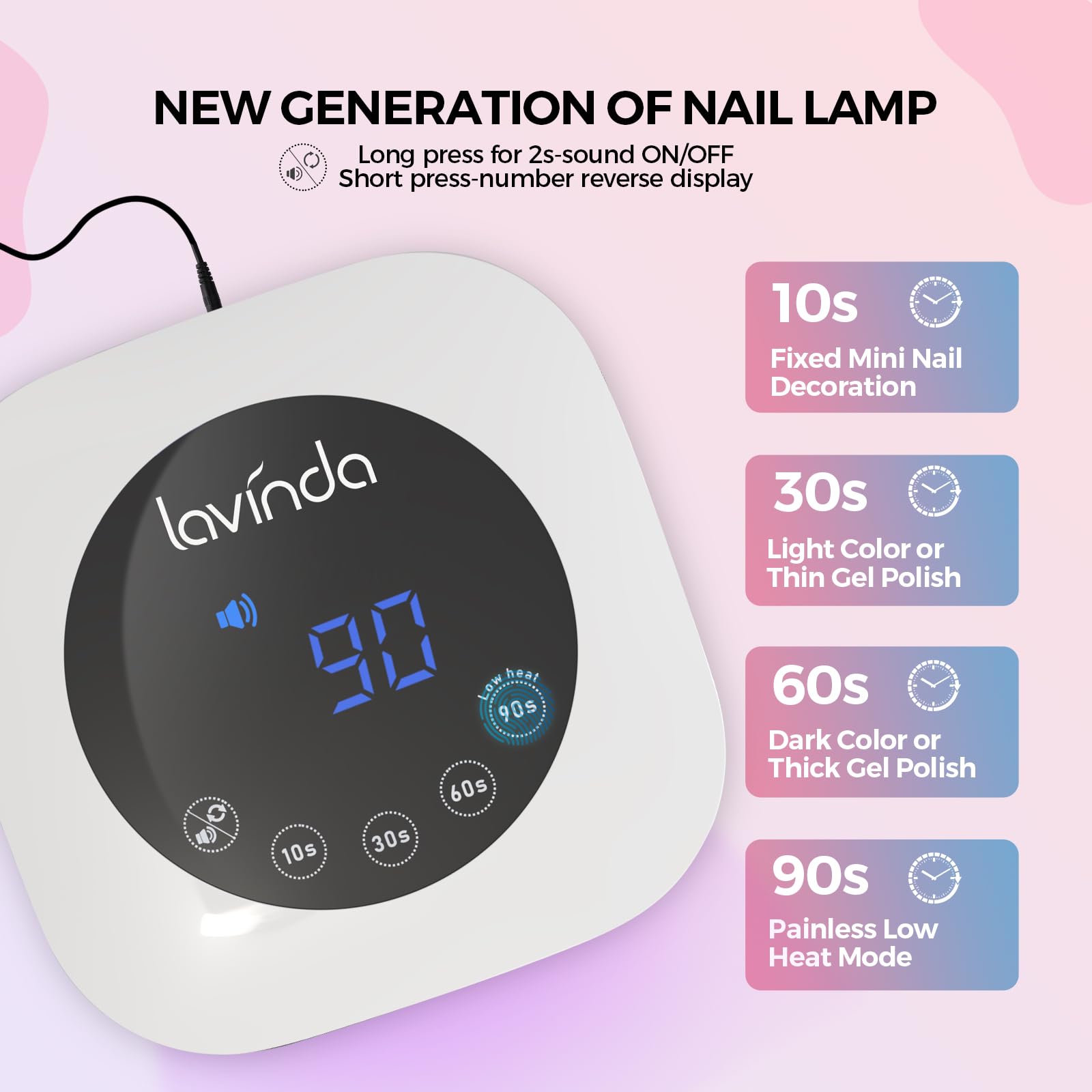 Lavinda con pantalla grande para temporizadores fáciles