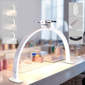 Lavinda Lámpara media luna de 29'' para mesa de uñas, cobertura amplia de iluminación.