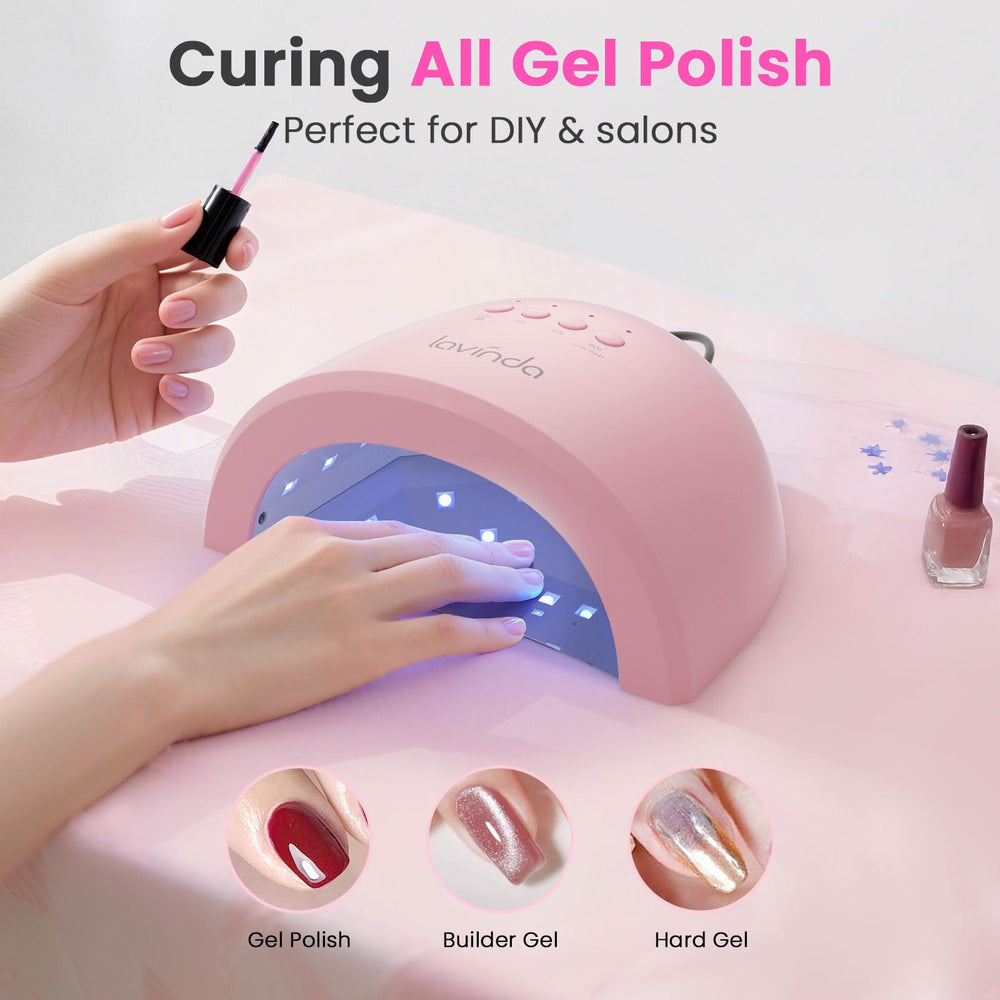 Lavinda UV nail lamp reflective metal base enhances light distribution