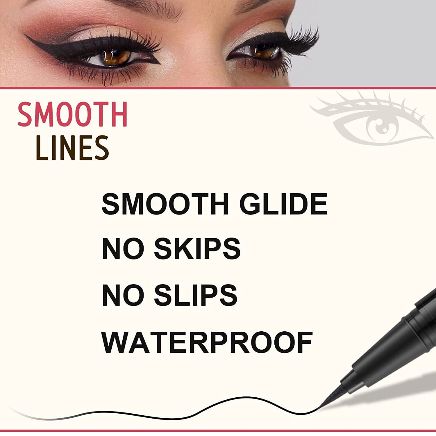 LAVONE brow pencil dark brown coats fine hairs for natural definition.