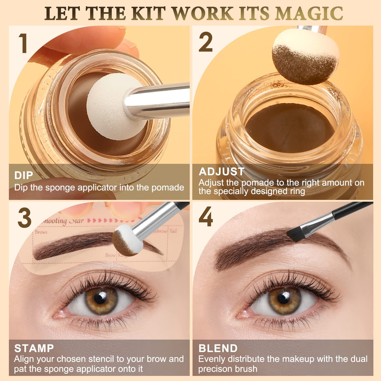LAVONE esponja para aplicar y difuminar cejas con facilidad.