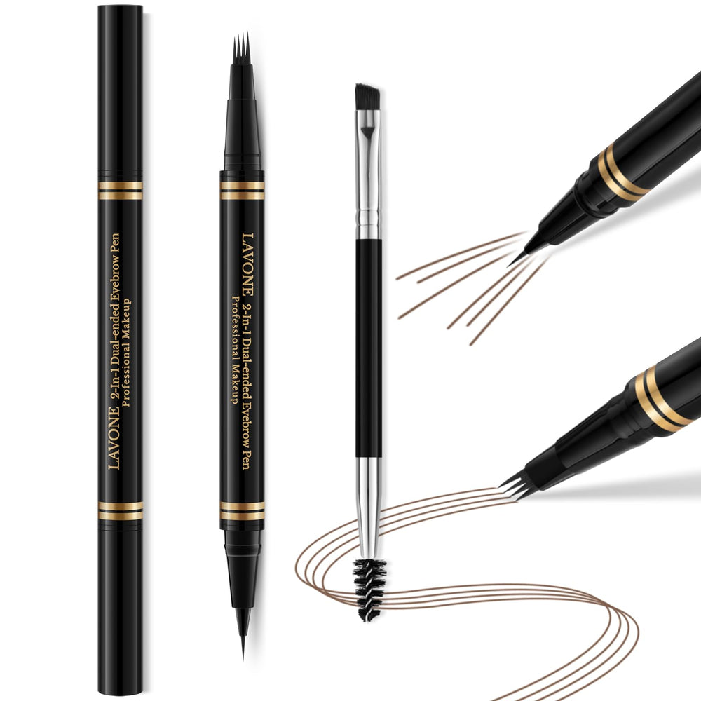 LAVONE Eyebrow Pen 4-tip microblade close-up for natural hair-like strokes