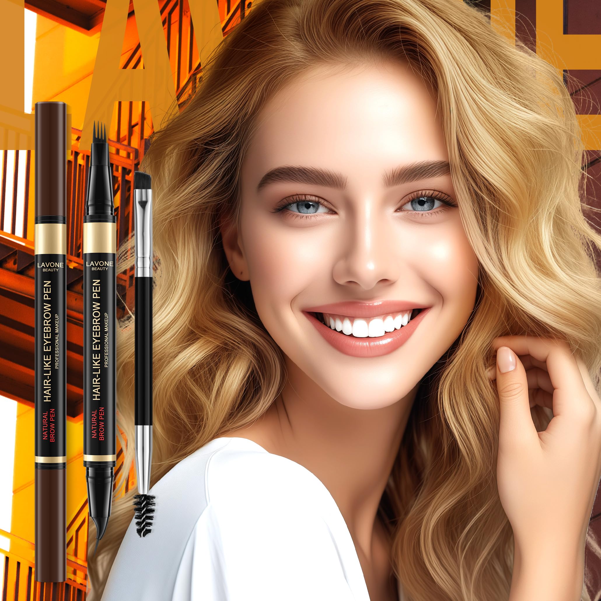 LAVONE Dark Brown shade creates rich, natural-looking brows.