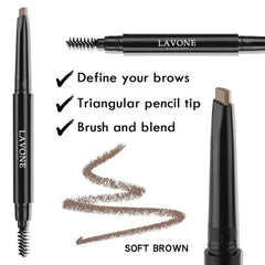 LAVONE Brow Pencil Soft Brown swatch for natural hair-like strokes.