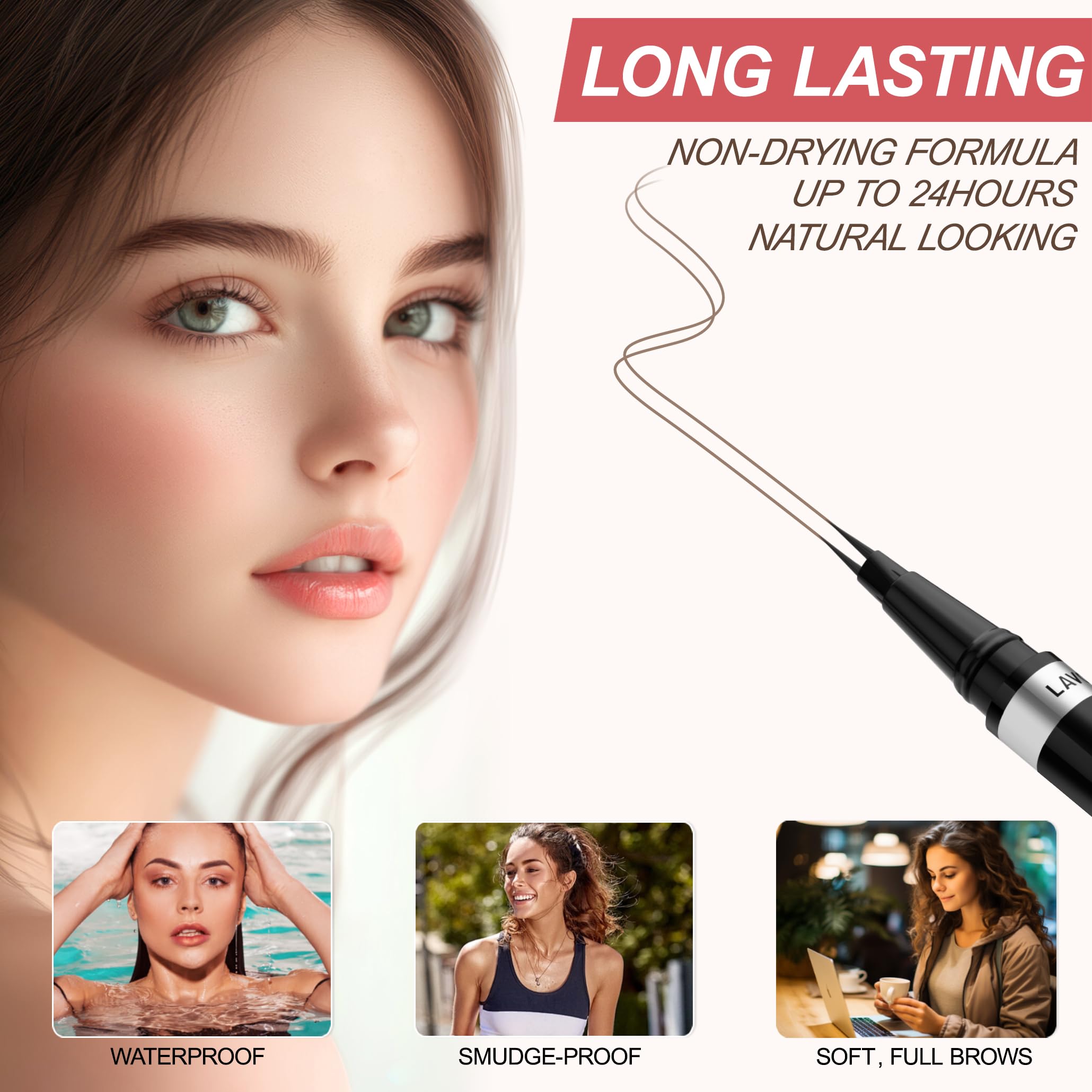 LAVONE lápiz cejas deslizamiento suave para aplicar sin esfuerzo