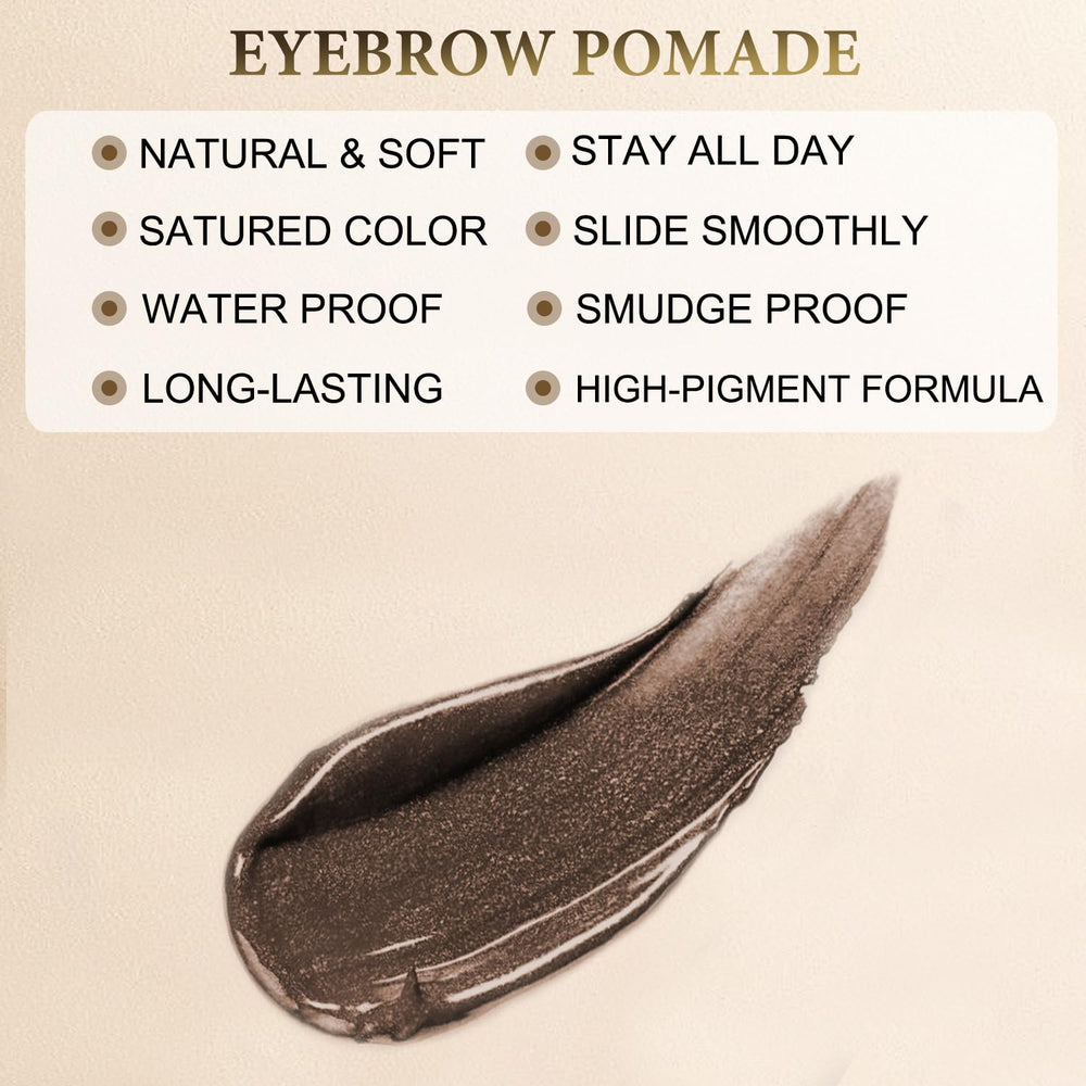 Pomada para cejas LAVONE color Marrón Oscuro con fijación suave.
