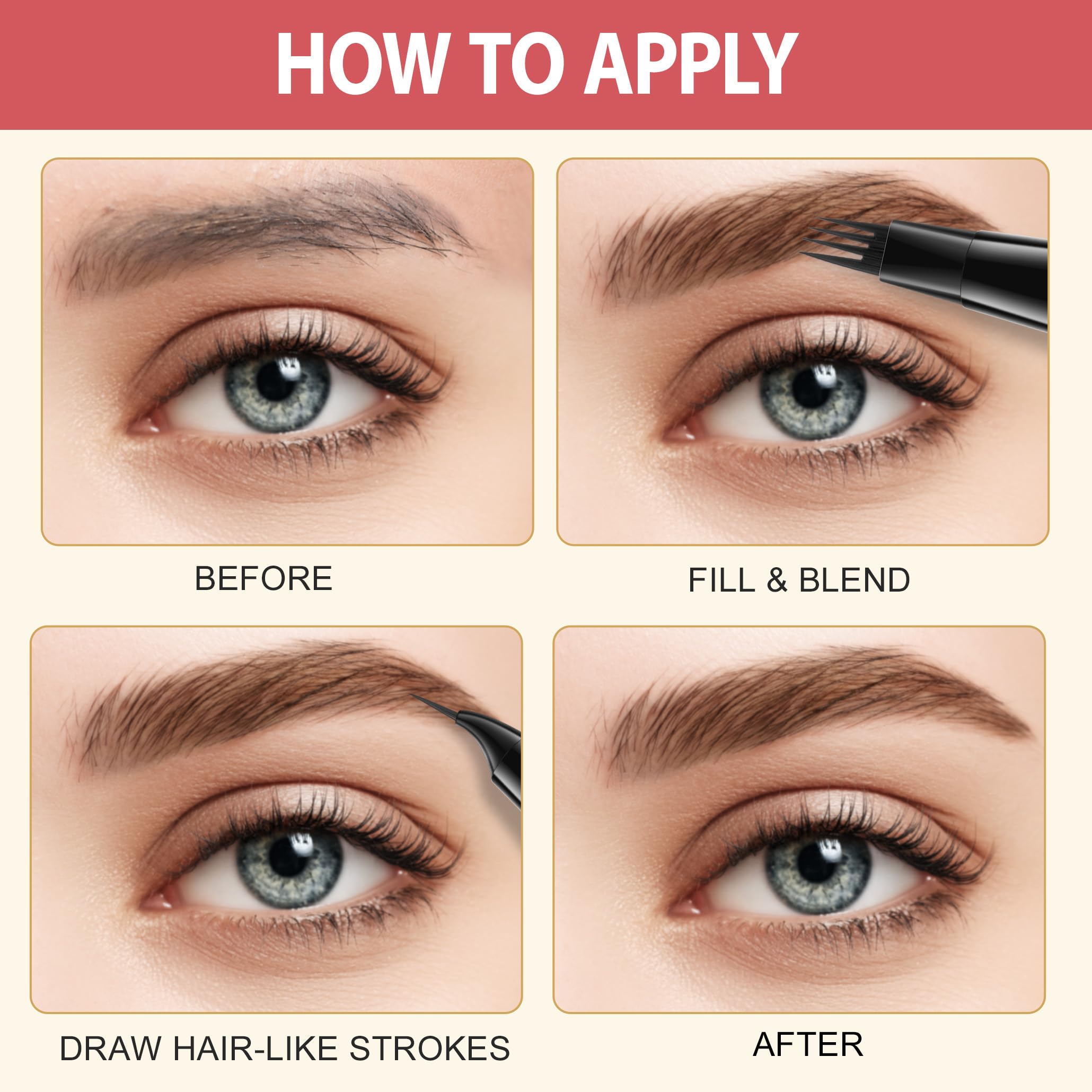 LAVONE punta microblading 4 puntas: logra aspecto de pelos realistas.