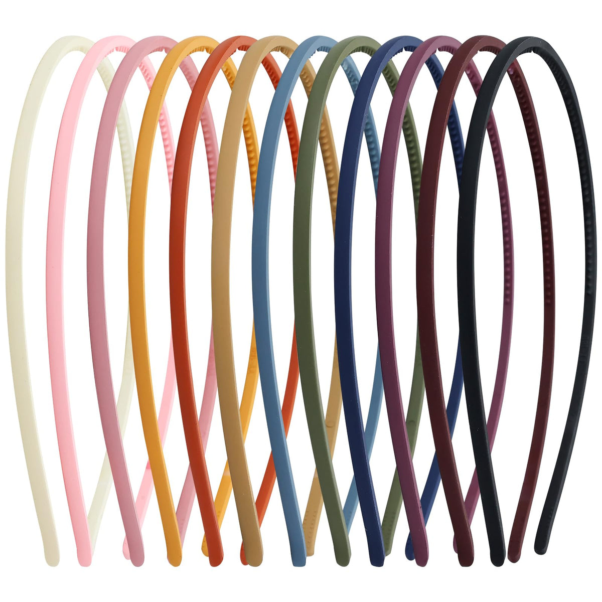 Diadema Lawie plástica delgada con dientes para peinados firmes.