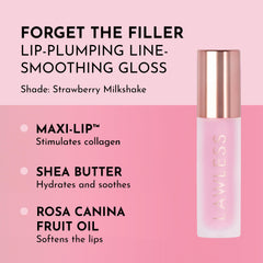 Aplicación de Lawless Forget the Filler Gloss en labios para brillo intenso