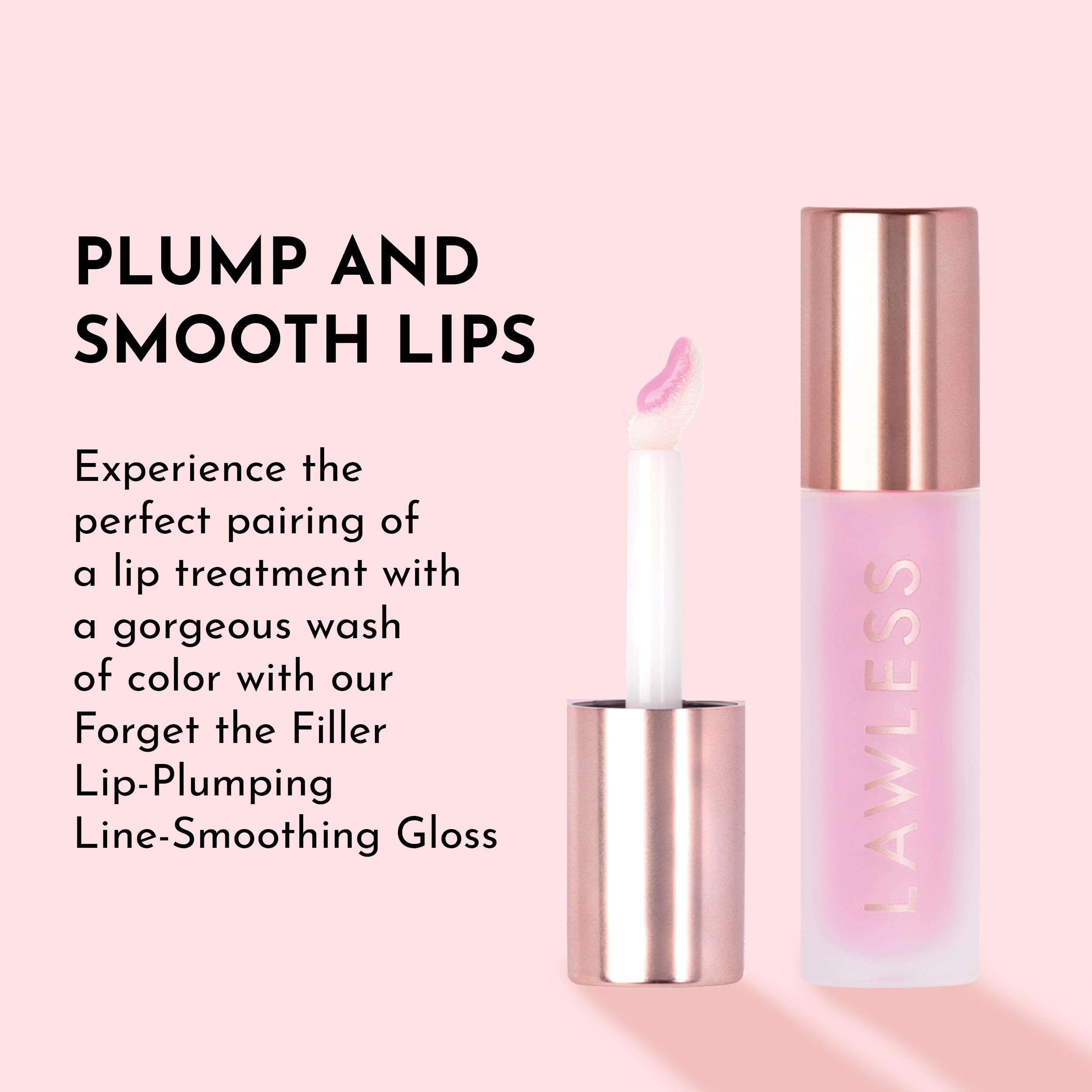 Experiencia sensorial suave de Lawless Forget the Filler Gloss para labios