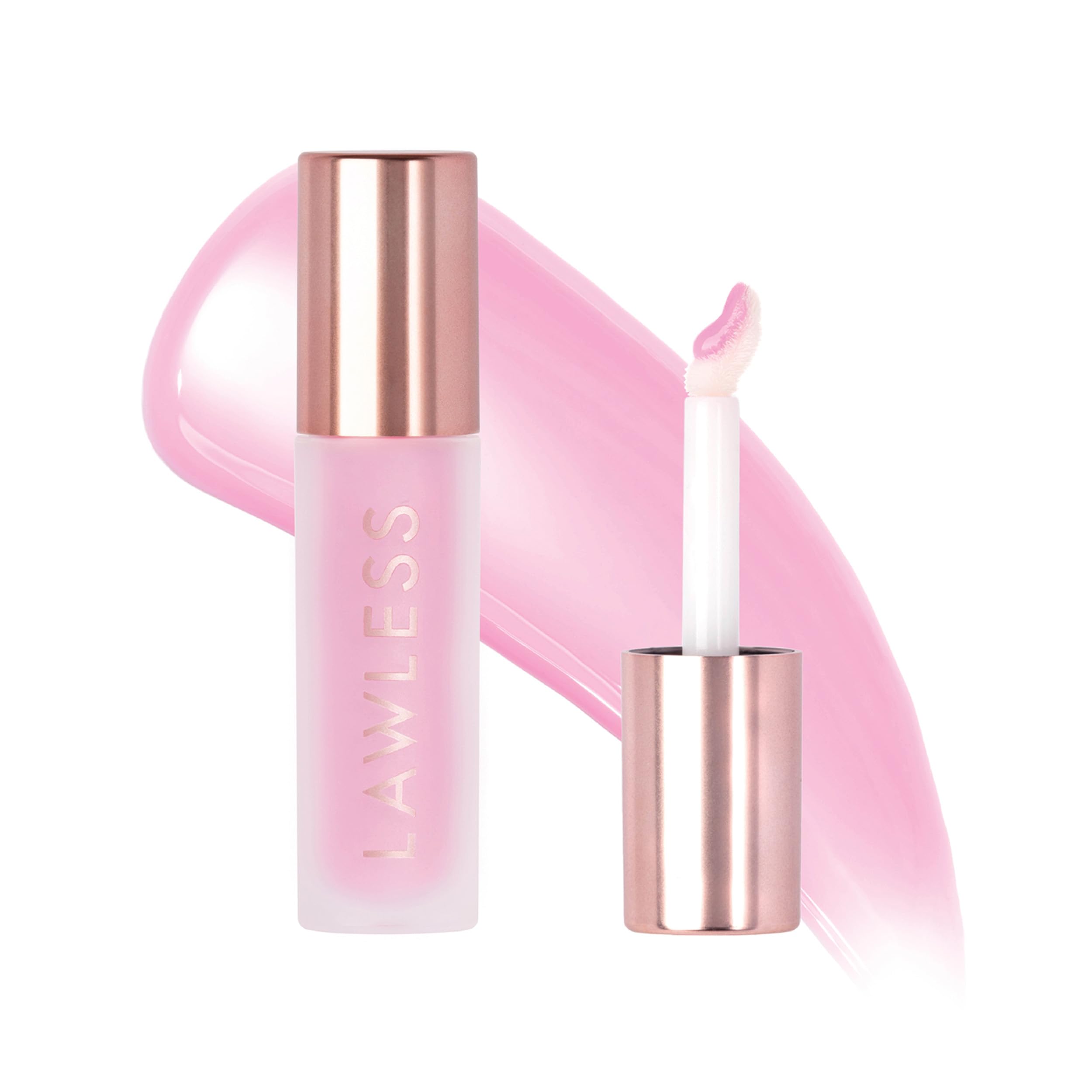 Lawless Forget the Filler Gloss en tubo con tono Strawberry Milkshake para labios hidratados