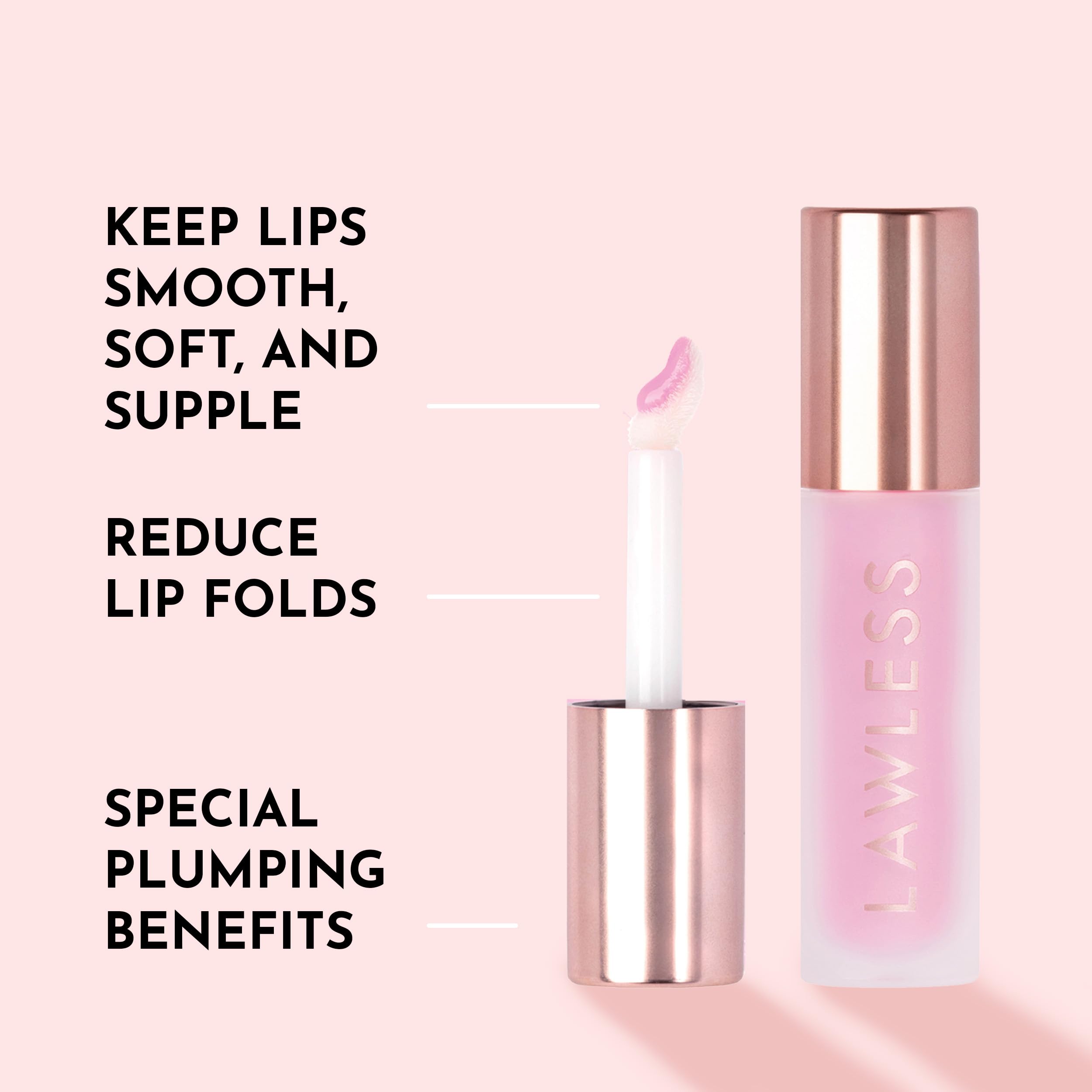 Textura cremosa de Lawless Forget the Filler Gloss con color translúcido