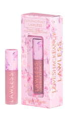 Lawless brillos labiales rosados ofrecen empaque elegante para uso diario.