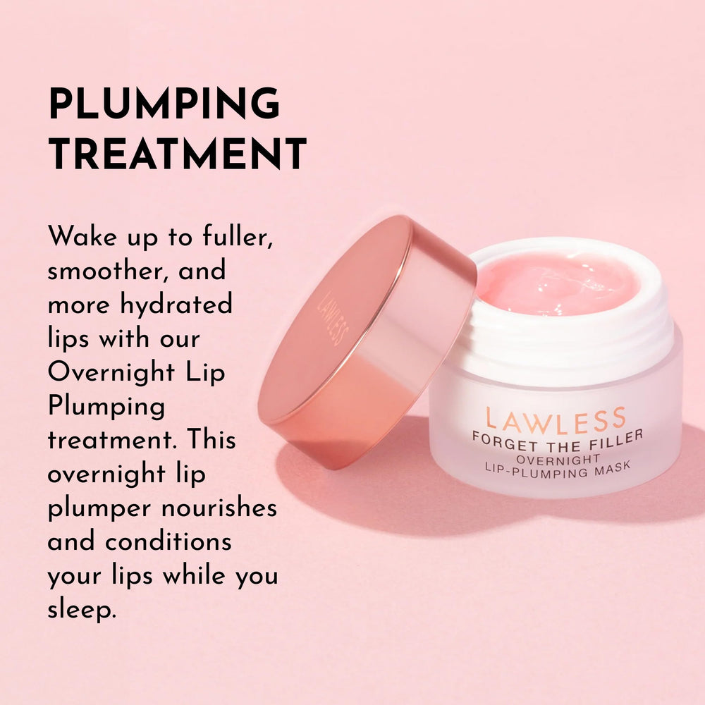 Rutina nocturna con LAWLESS para labios durante la noche.