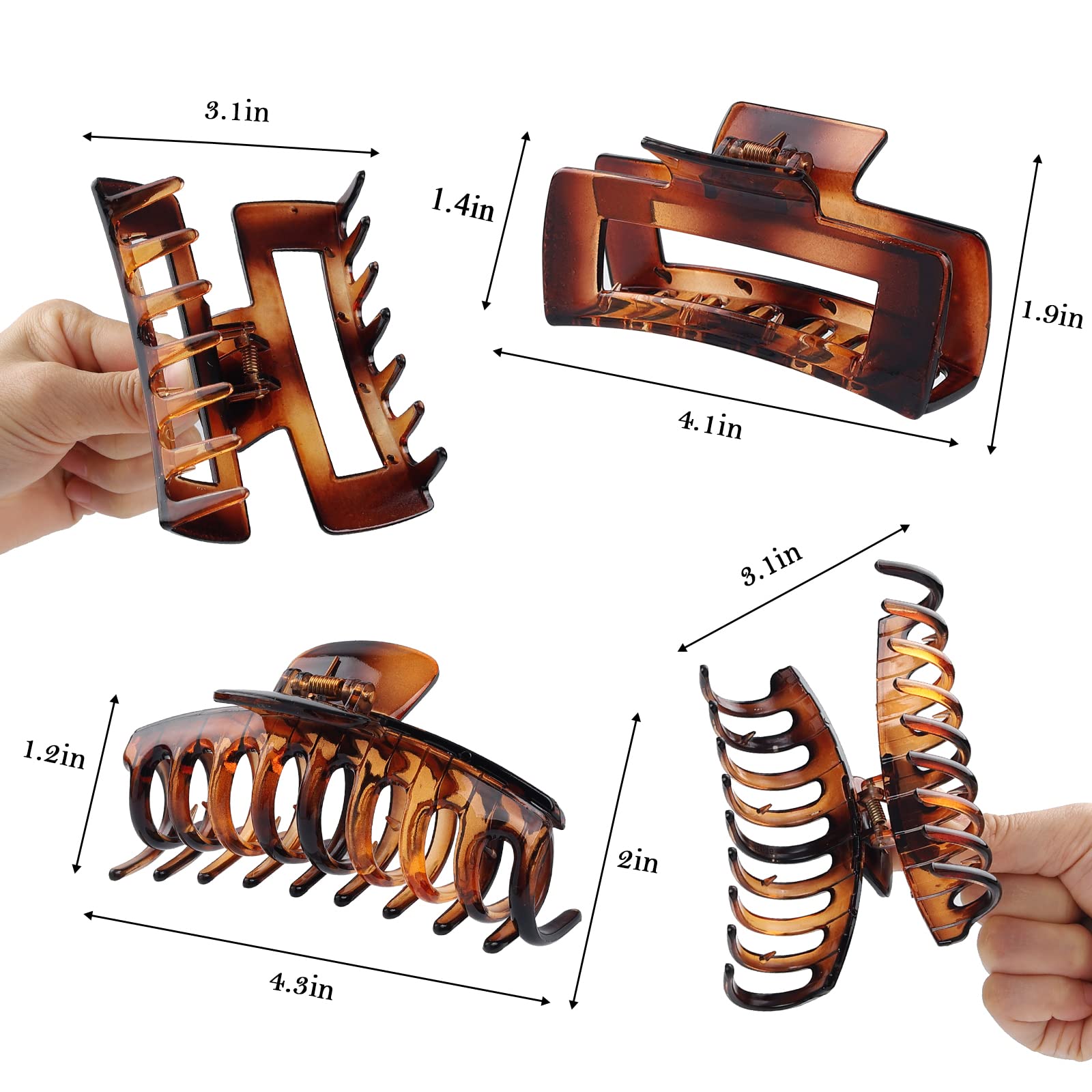 Pinza rectangular marrón de LAXIZAR para mechones seguros.