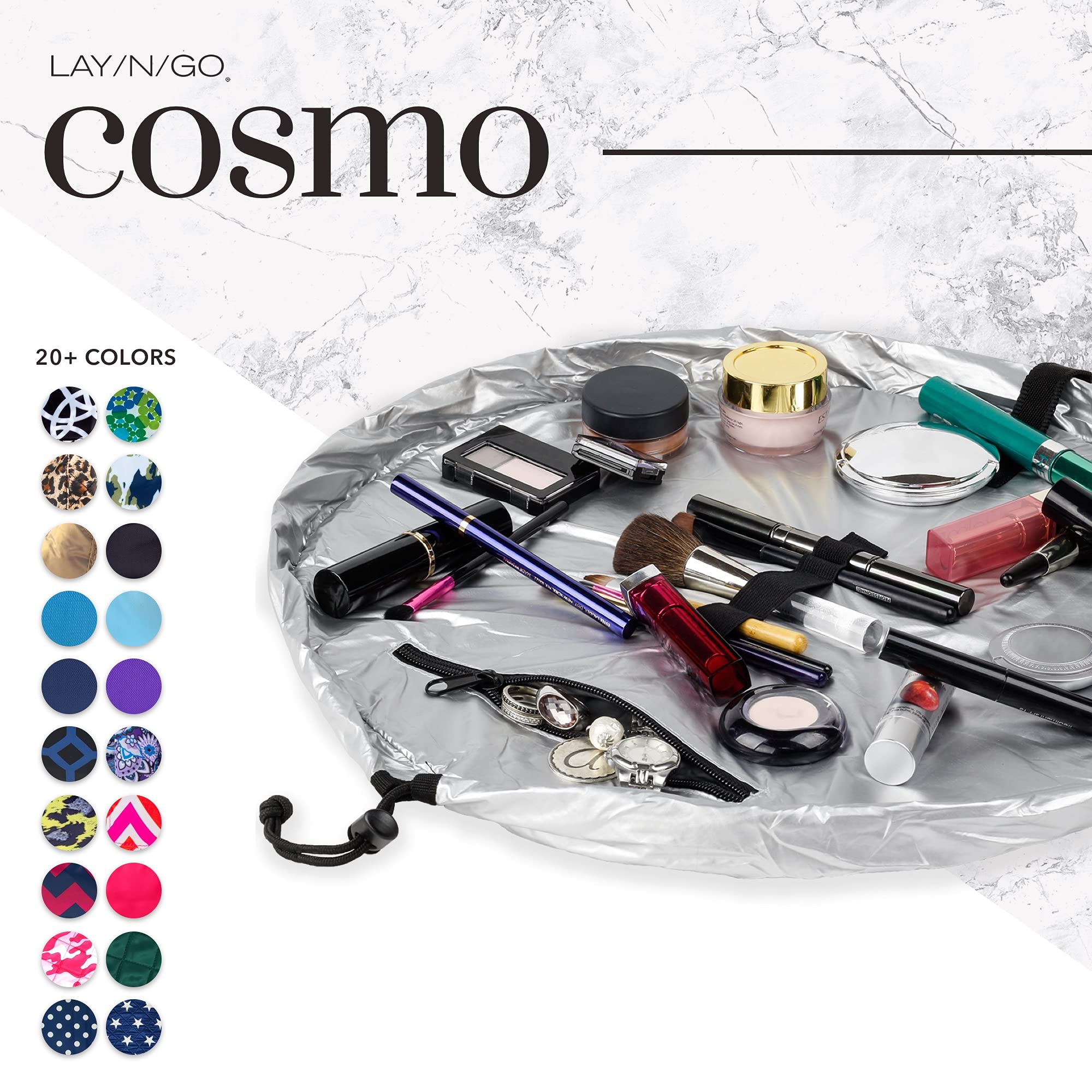 Lay-n-Go Cosmo bordes elevados que mantienen productos en su lugar.