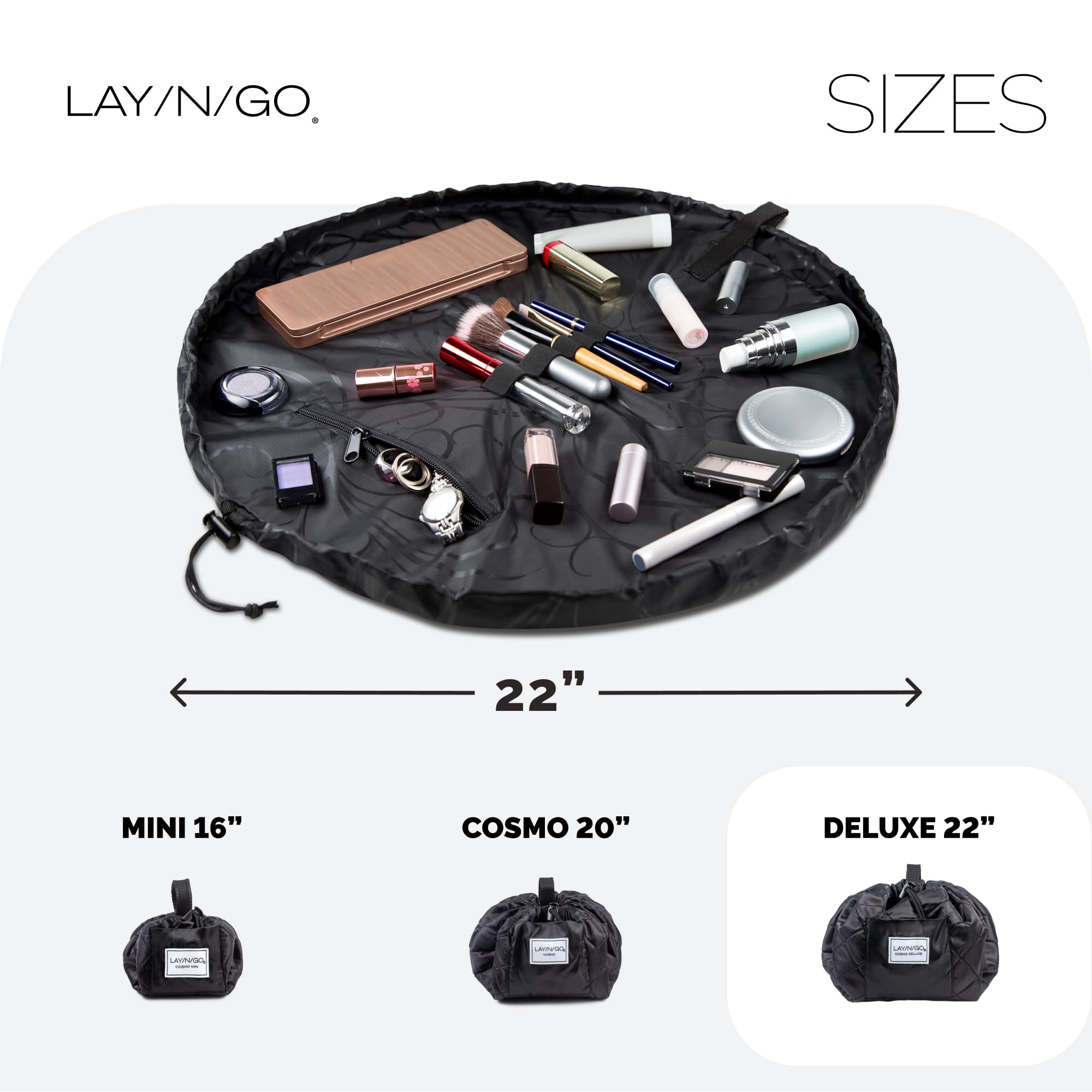 Lay-n-Go Cosmo: tejido resistente al agua para derrames y limpieza rápida.