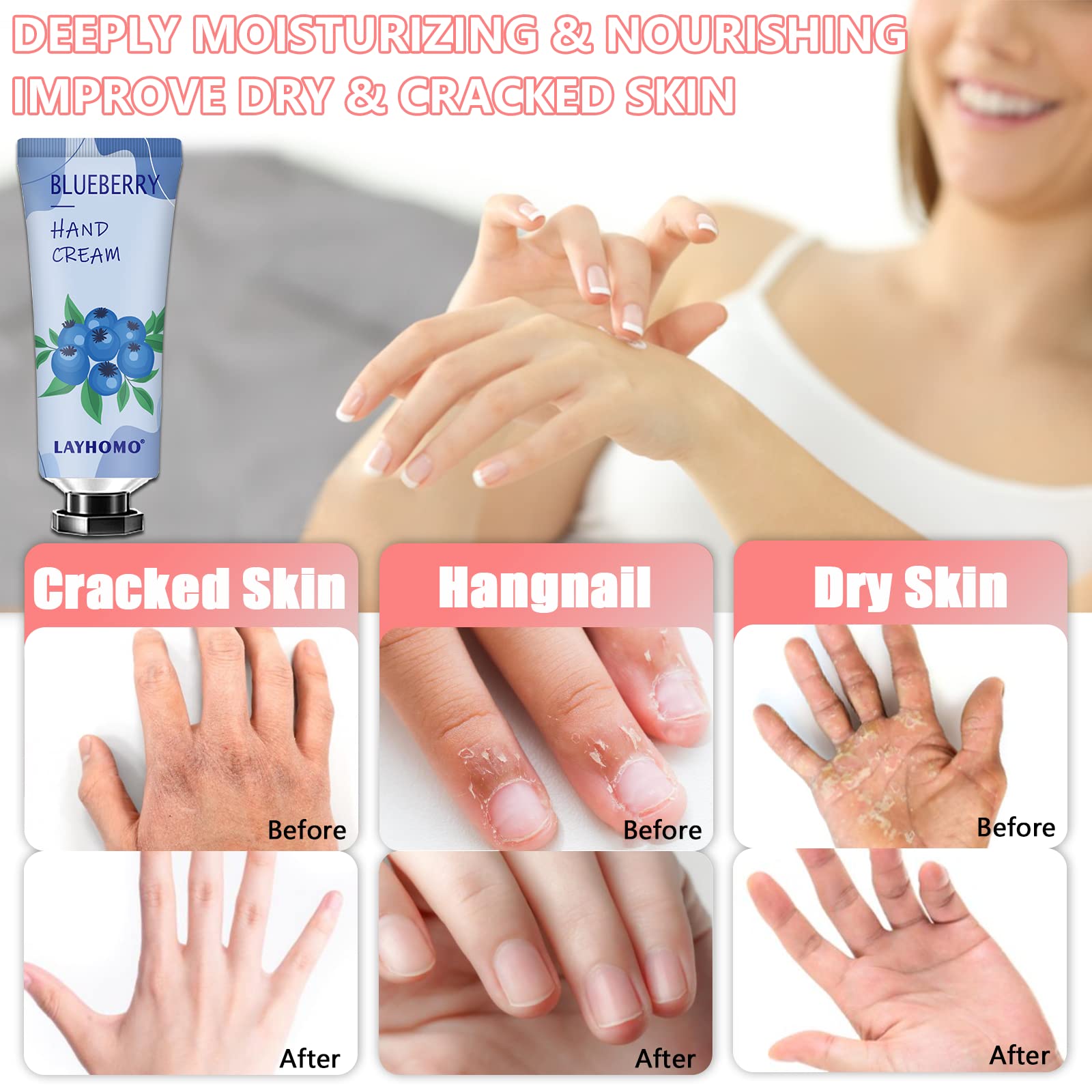 Layhomo crèmes mains non grasses à absorption rapide pour tous types de peaux.