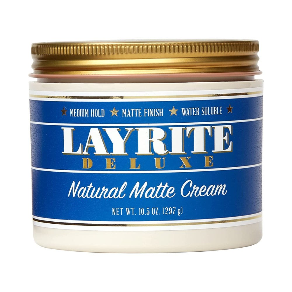 Layrite Crème Matte Naturelle – bouteille pour une tenue moyenne durable et naturelle.