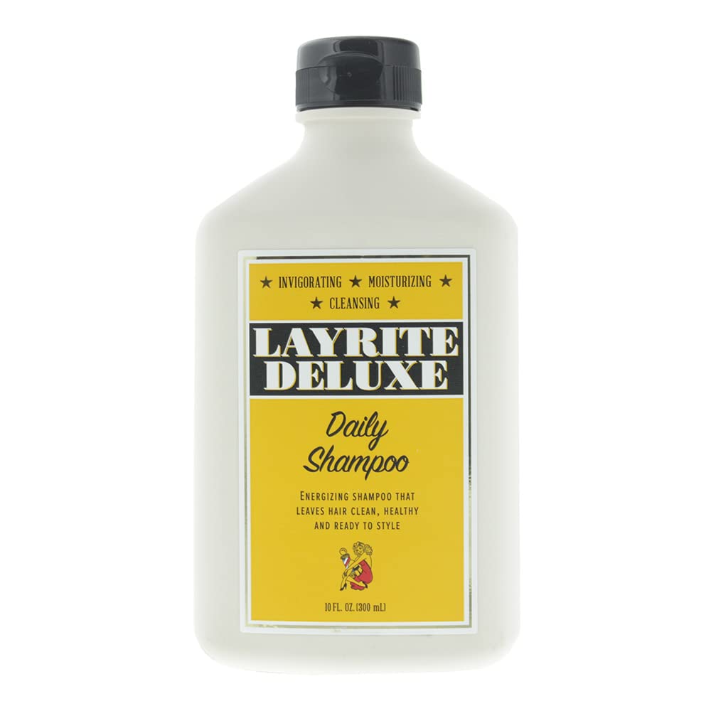 Layrite Daily Shampoo: botella con espuma suave para una limpieza eficaz
