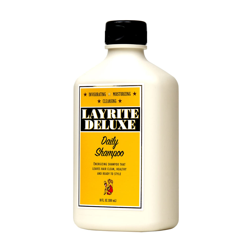Layrite Daily Shampoo: vista frontal de la botella para uso diario
