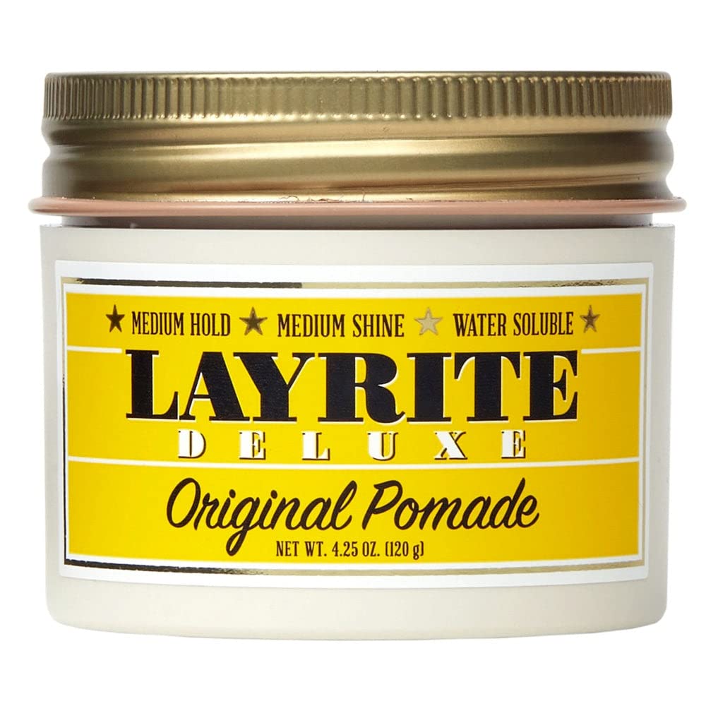 Layrite Original Pomada en lata de 4,2 oz para fijar y perfumar el peinado.