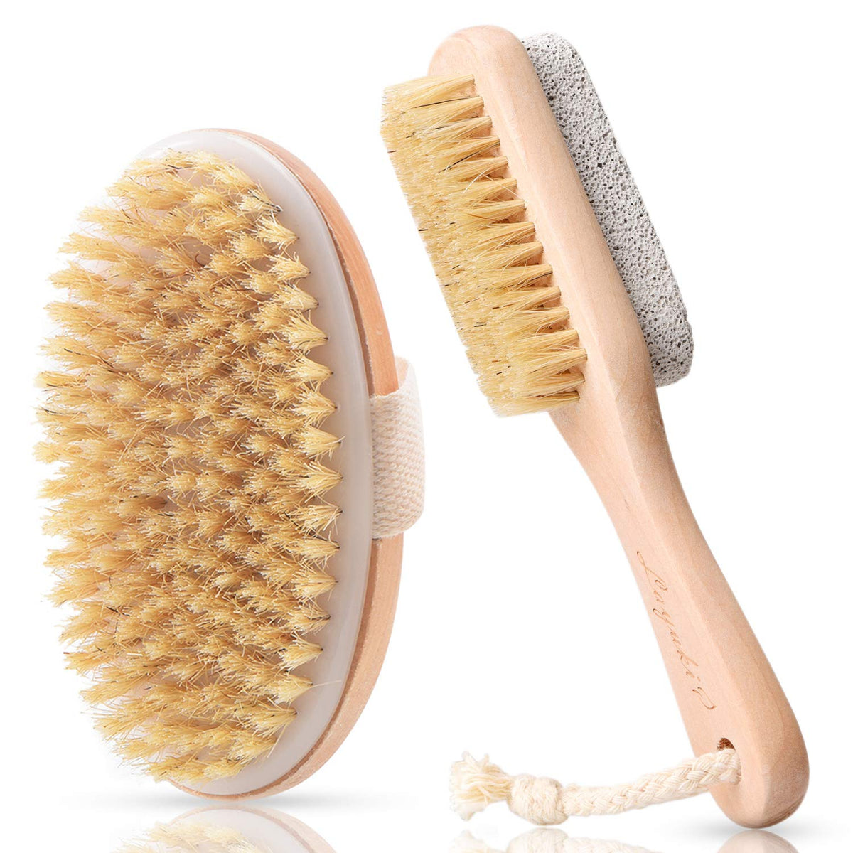 LAYUKI cepillo corporal para uso en seco o mojado, exfoliación suave de la piel
