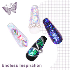 Hojas metalizadas iridiscentes de Laza, cambio de color para uñas.