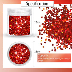 Purpurina roja Laza con reflejos holográficos para uñas