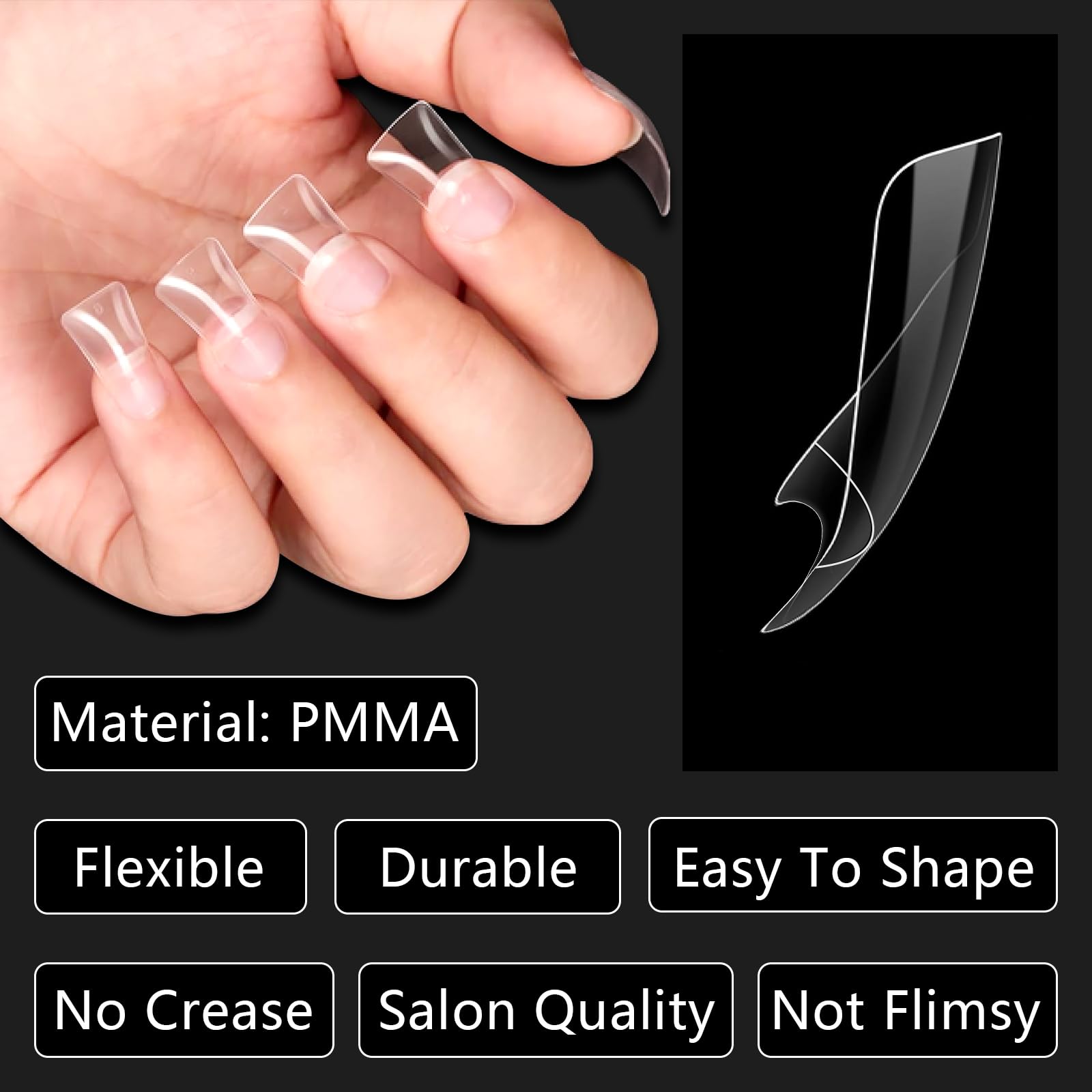 Laza Uñas Duck: uñas acrílicas transparentes para un acabado natural.