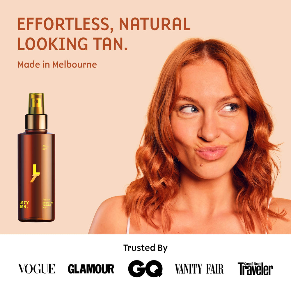 Lazy Tan en el rostro, aplicación suave para tono natural y acabado homogéneo