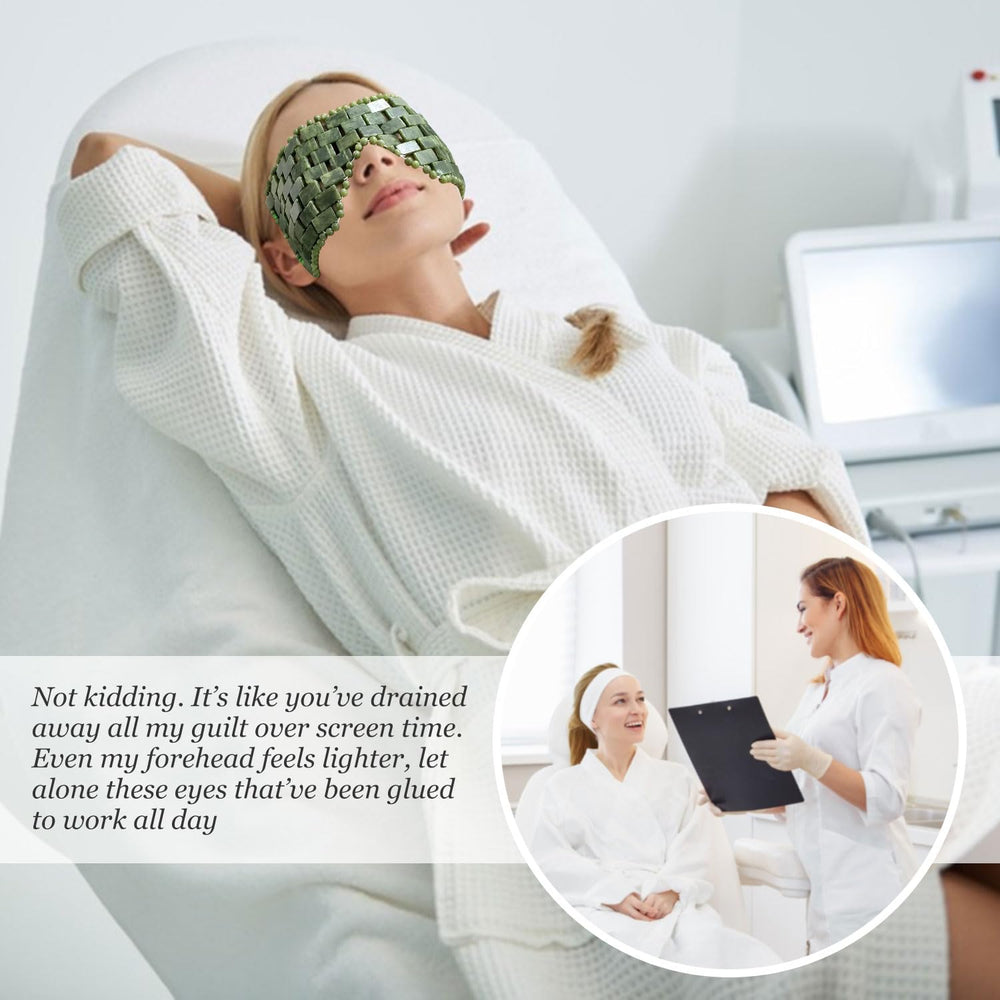 LazyGa mascarilla de jade para ojos en uso mientras se duerme