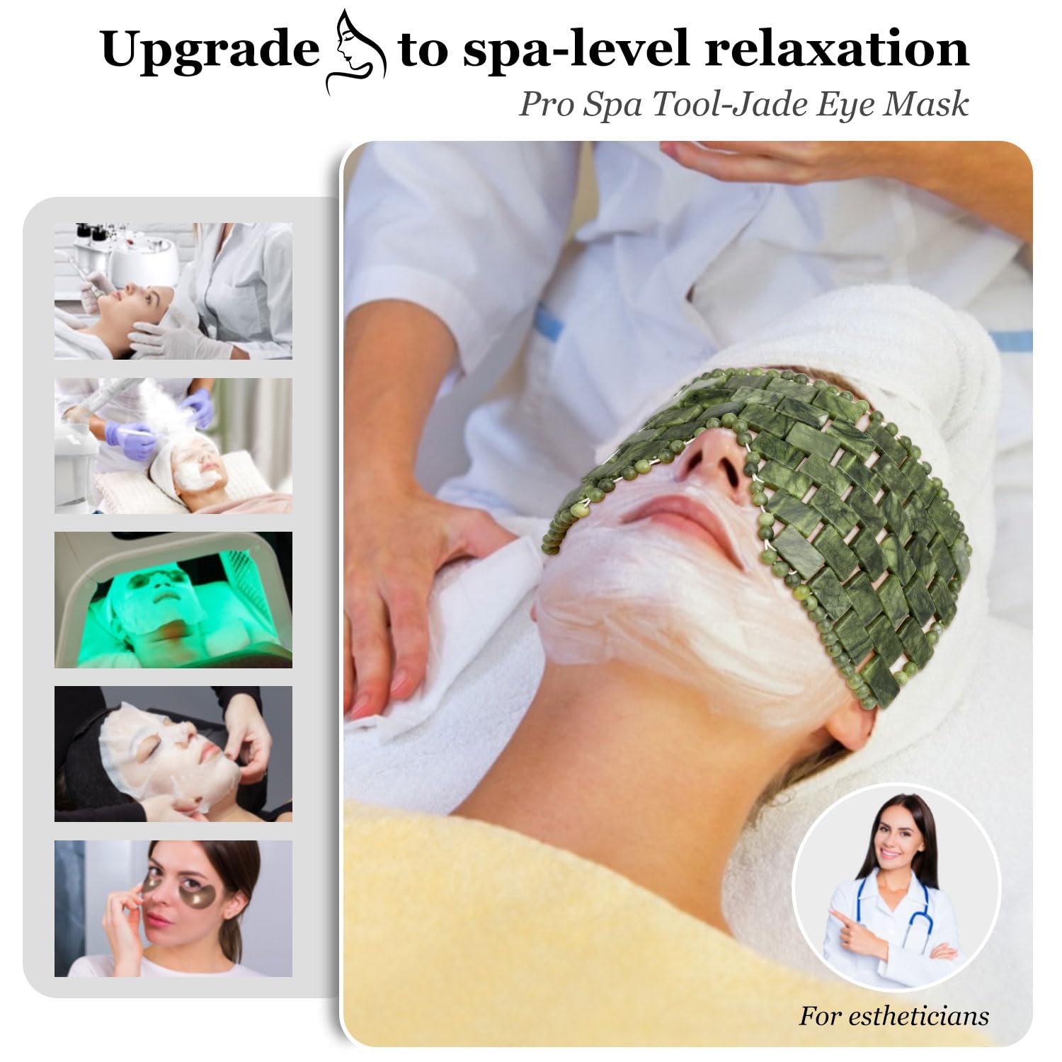 LazyGa mascarilla de jade para ojos enfriamiento terapéutico para ojos cansados