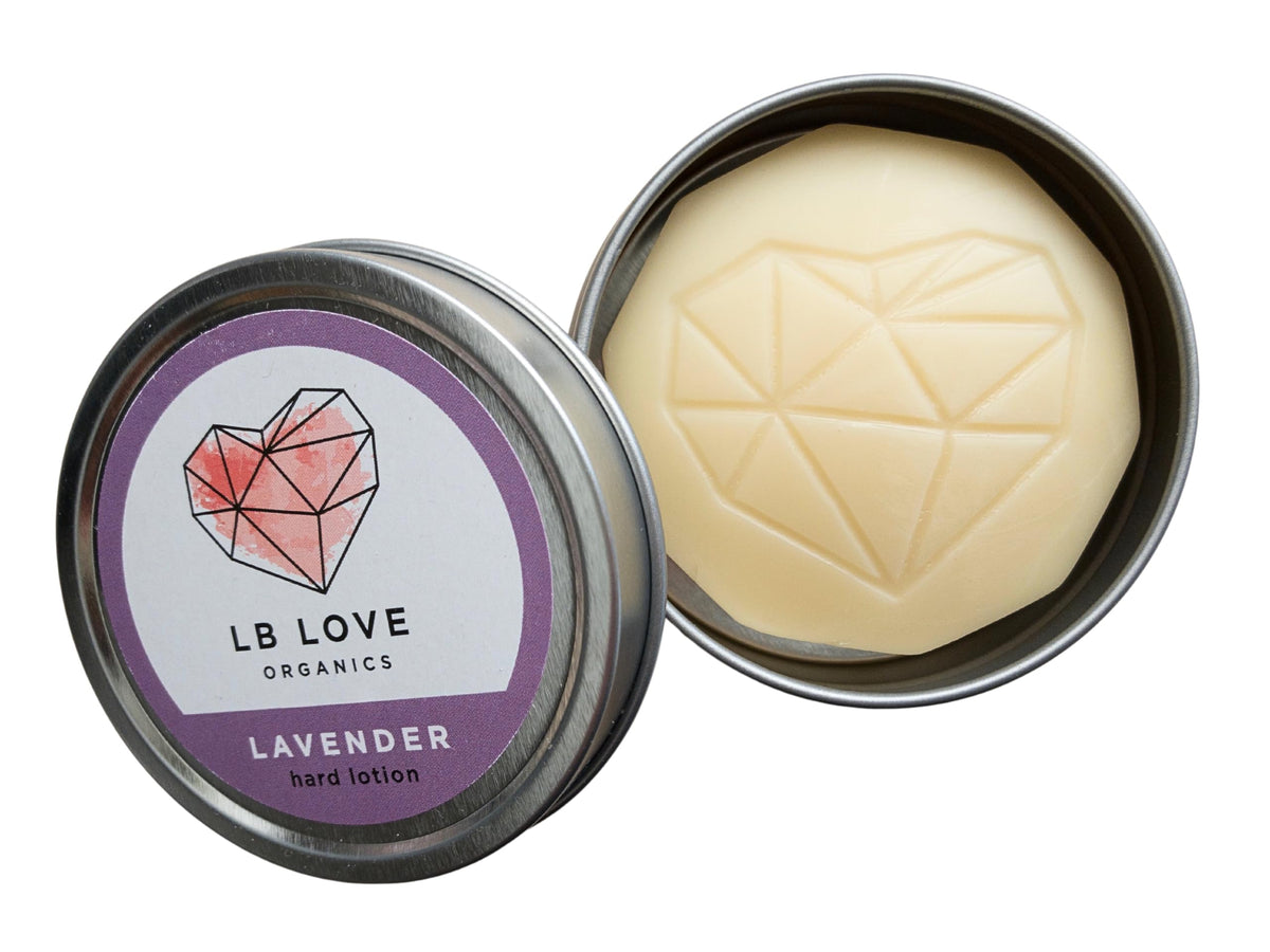 LB Love Organics barra de loción dura con lavanda para manos y pies suaves