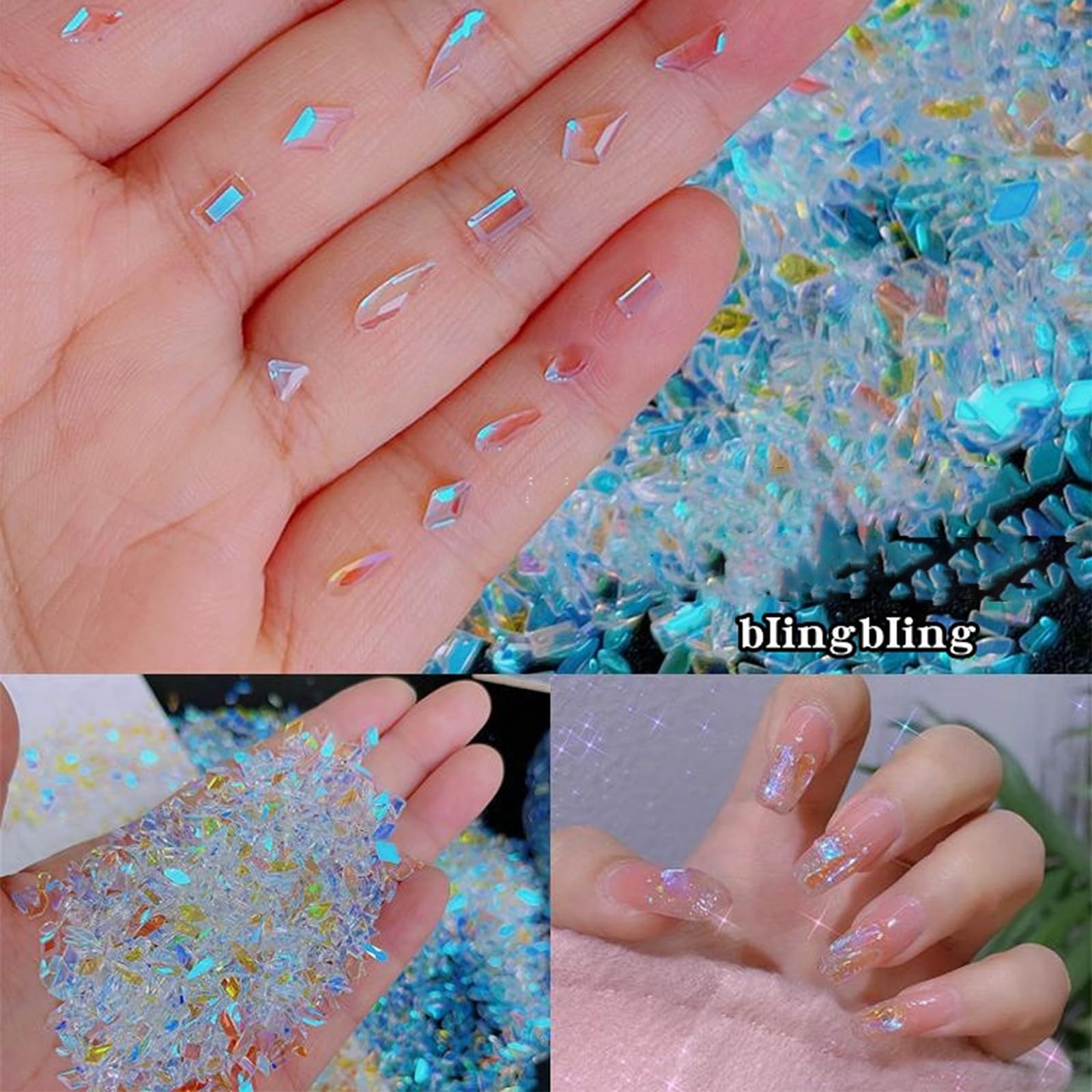 LBPEPAMZ Cristales 3D para uñas, acabado suave y duradero para manualidades.