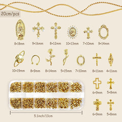LCiclly adorno Virgen María dorado para un toque de fe en la manicura.