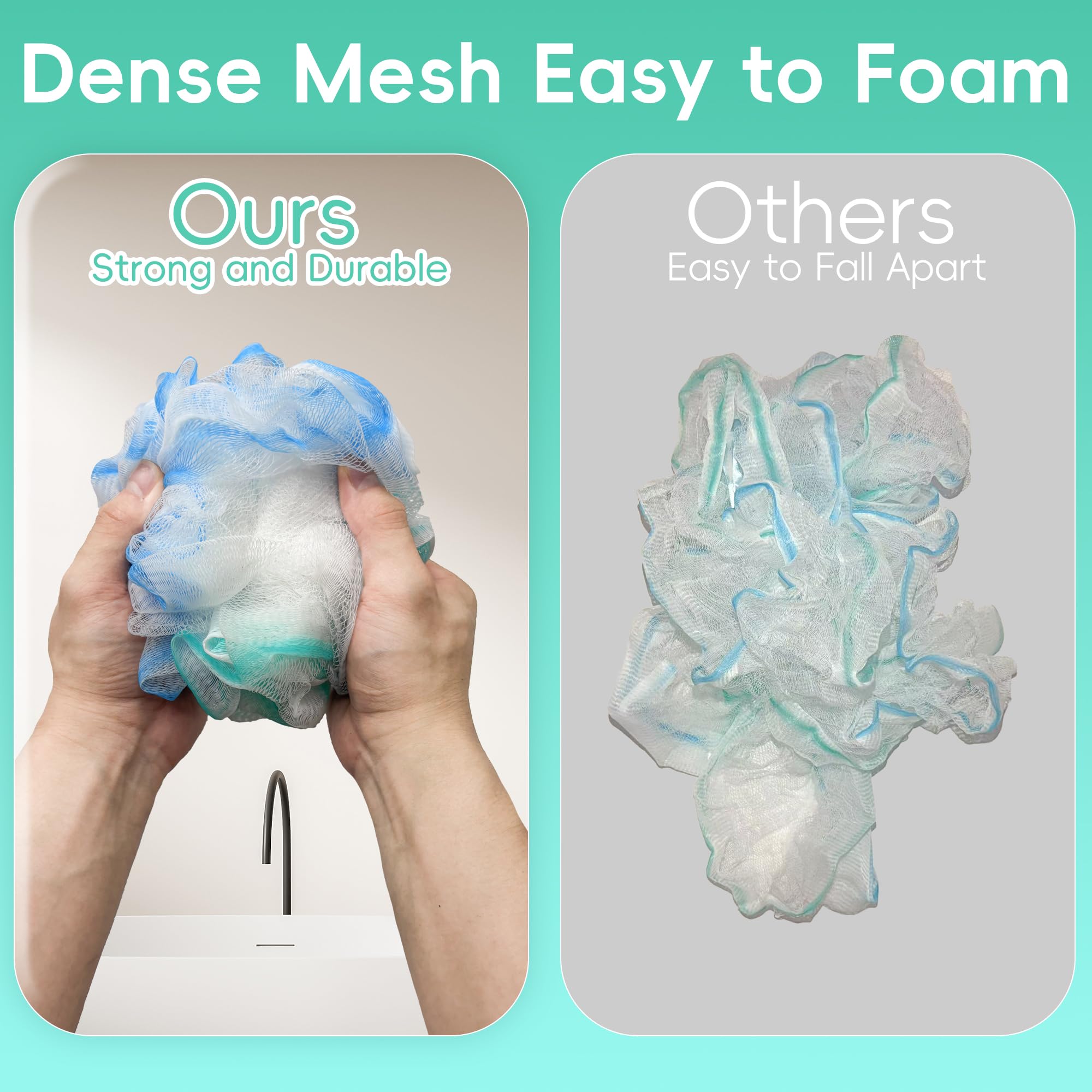 LCZLBath esponja ducha diseño malla densa para espuma abundante