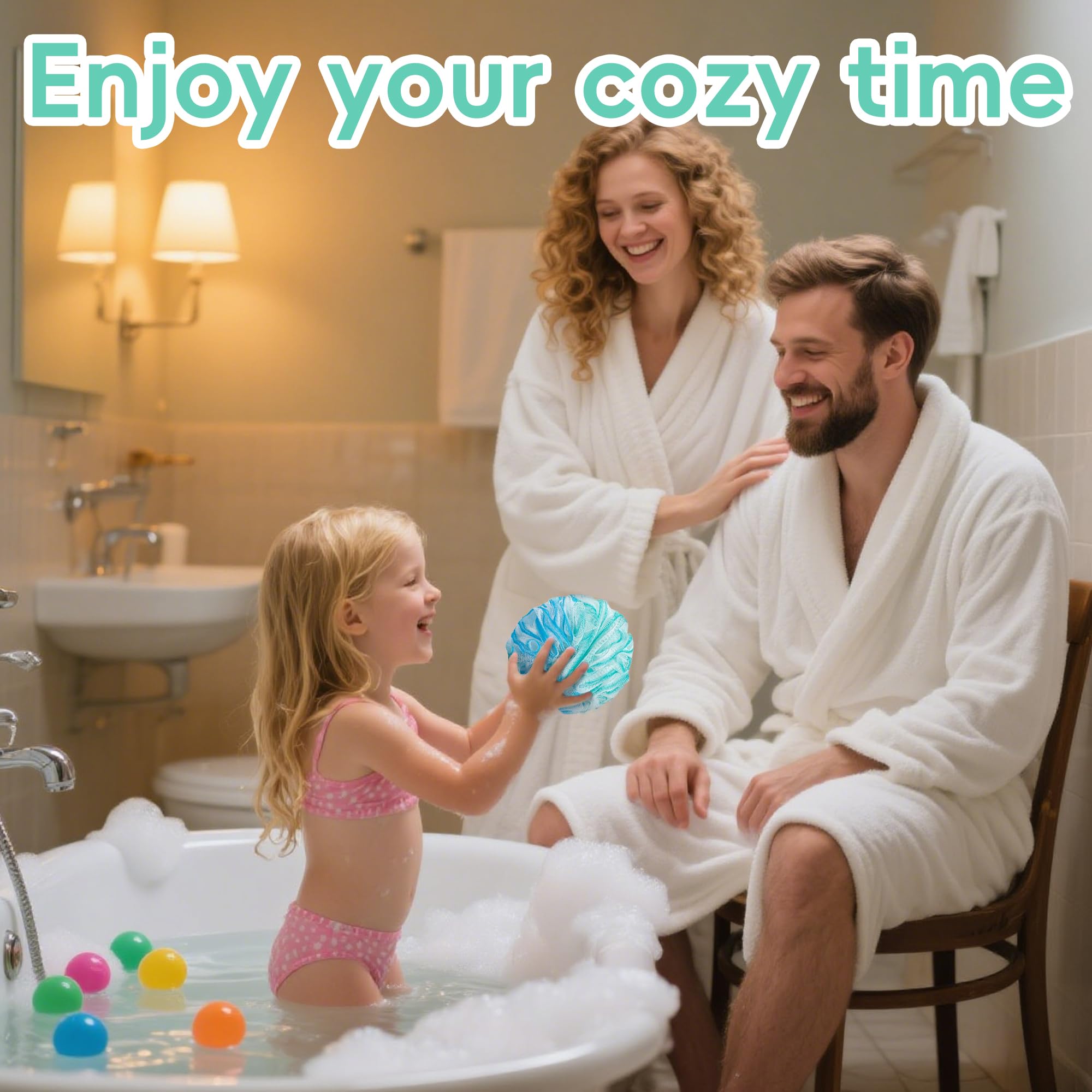 LCZLBath conjunto esponjas cuatro colores para compartir en la familia