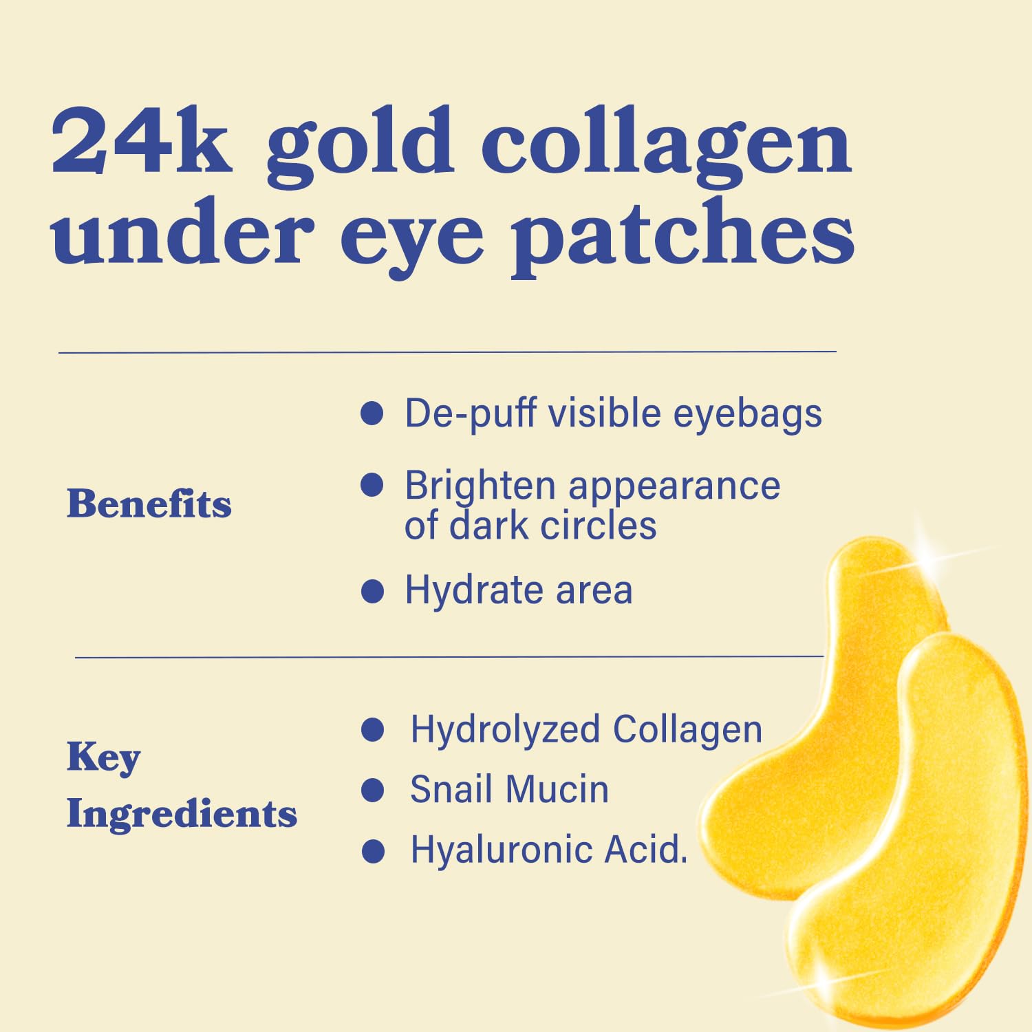 LE GUSHE Gold Under Eye Patches target dark circles with gentle smoothing.