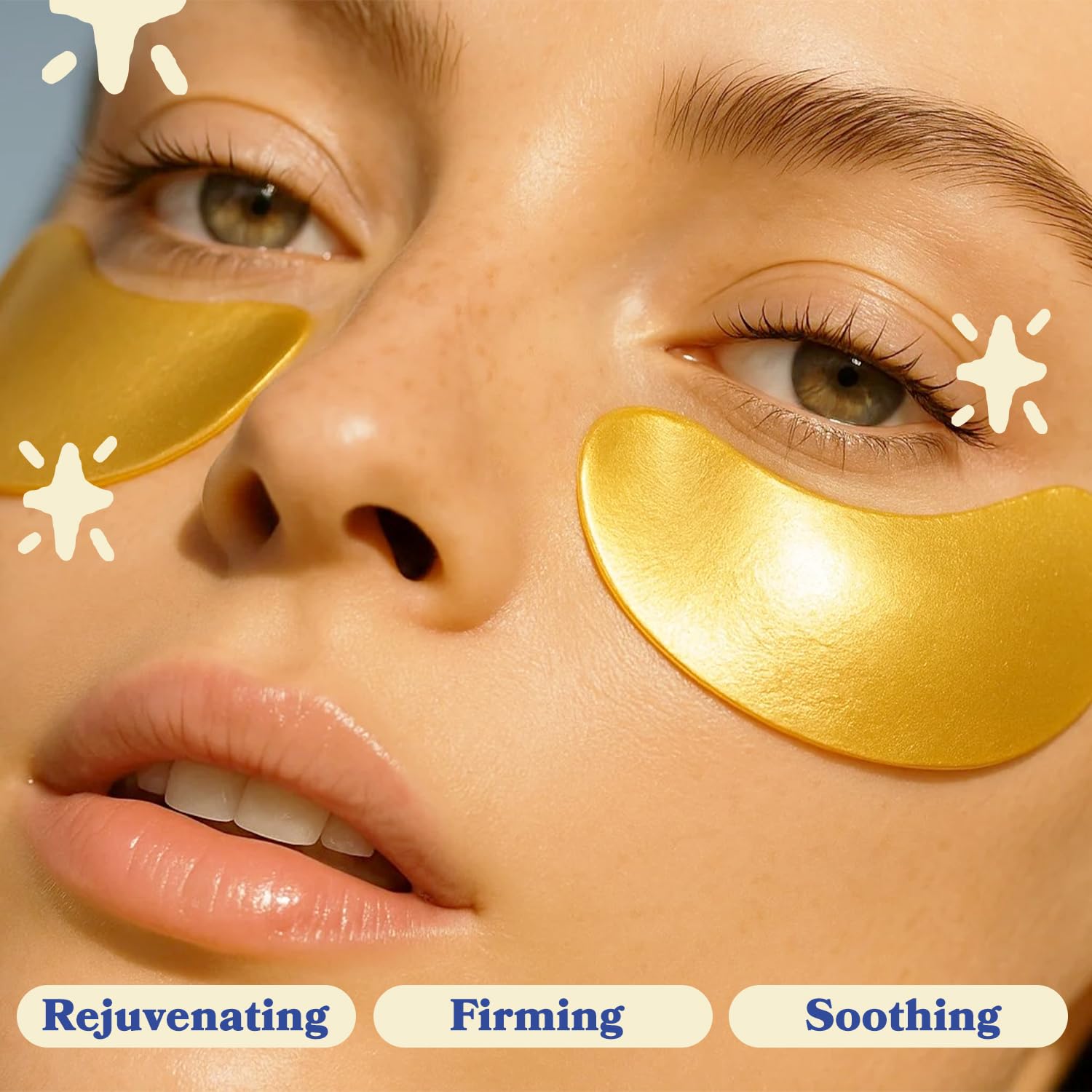 Parche LE GUSHE oro ideal para ritual nocturno de cuidado.