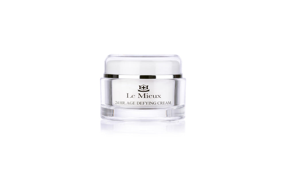 Le Mieux 24 Hr Age Defying Cream texture close-up, rich and hydrating for lasting moisture.