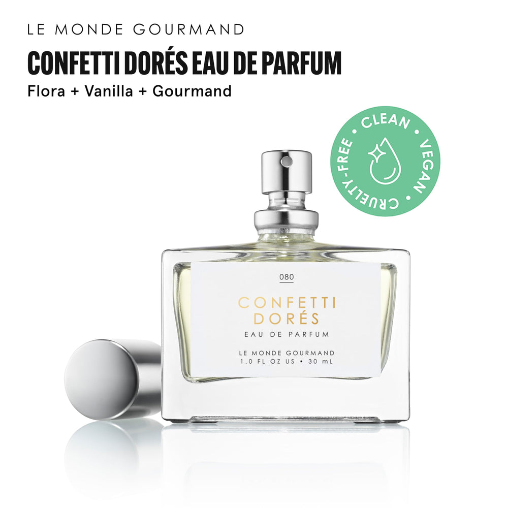 Le Monde Gourmand Confetti Dorés, avellana dorada para notas cálidas.
