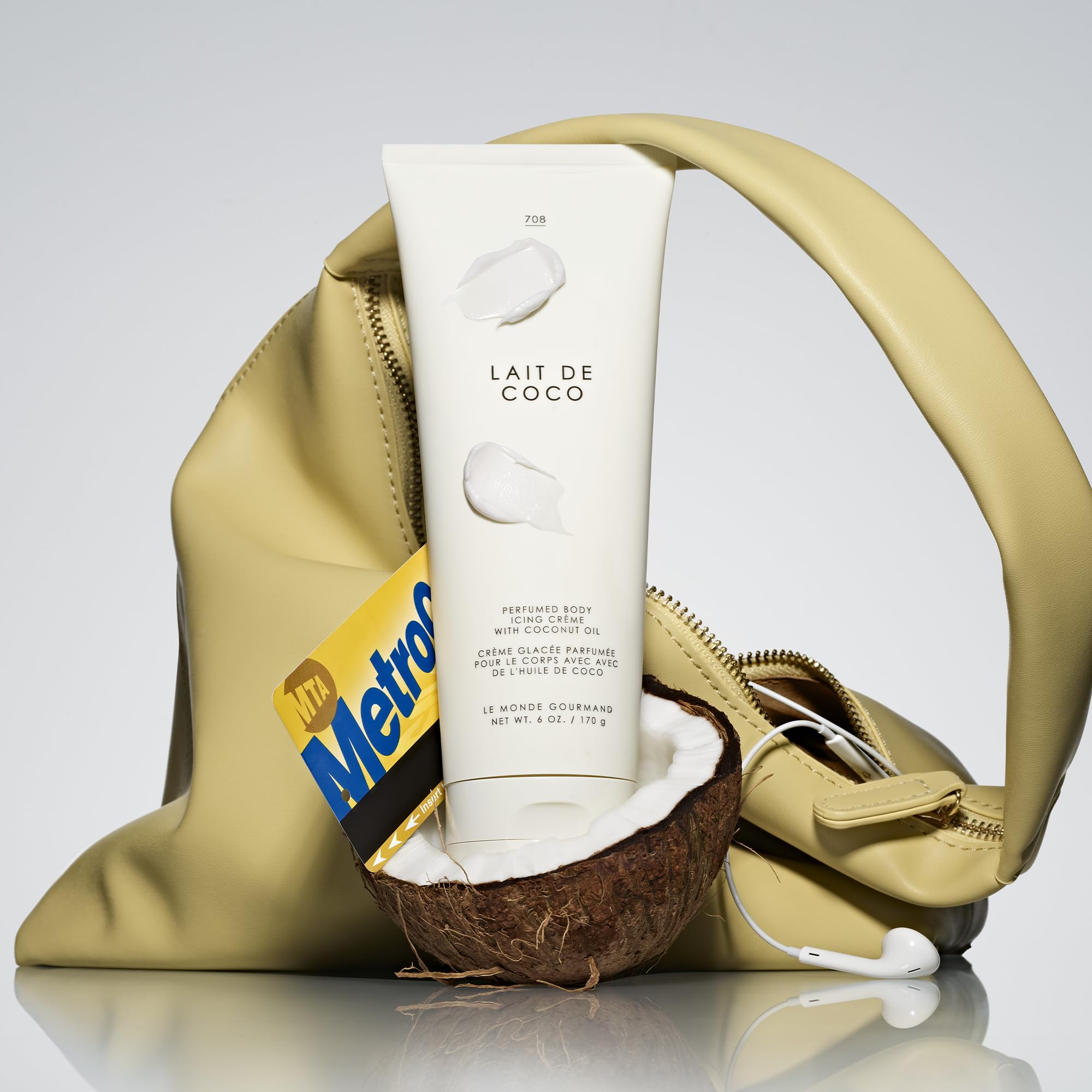Le Monde Gourmand crema corporal, textura sedosa para uso diario.