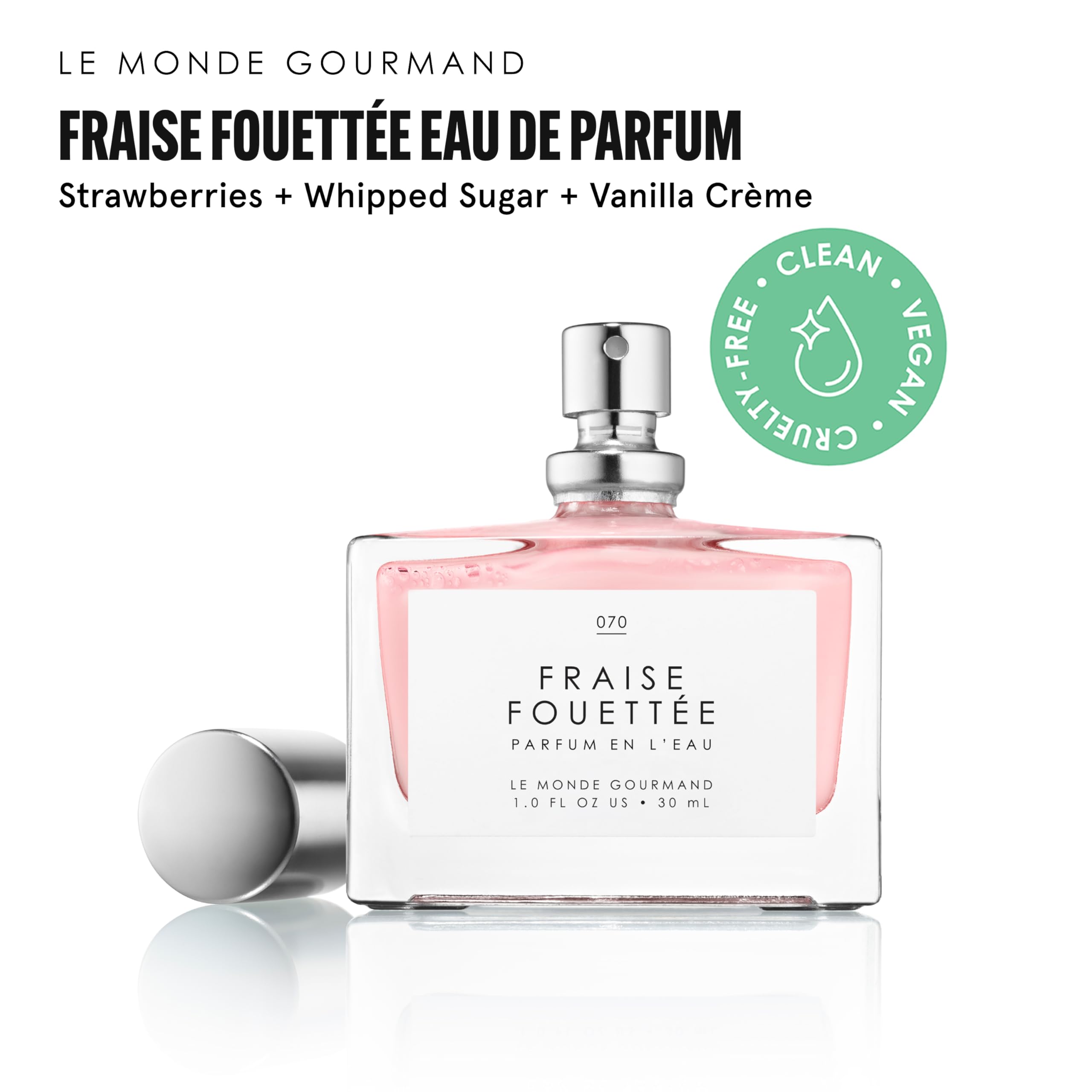 Etiqueta Le Monde Gourmand Fraise Fouettée visible para identificar la colección.